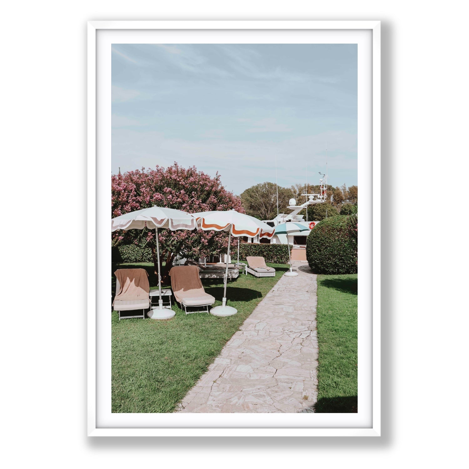 A Bellini Awaits Venice Italian wall art Statement fine art print in white frame with matboard
