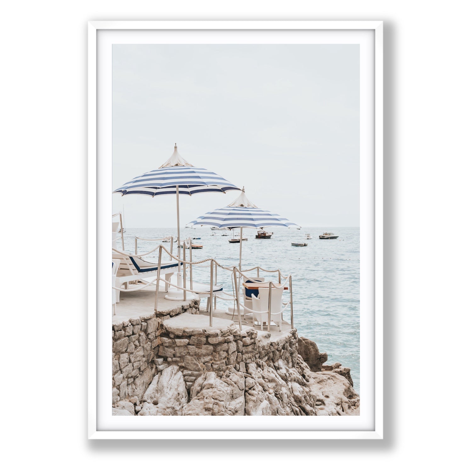 La Scogliera fine art print, Positano, Italy, Statement, White Frame · Matboard, Fine Art Print