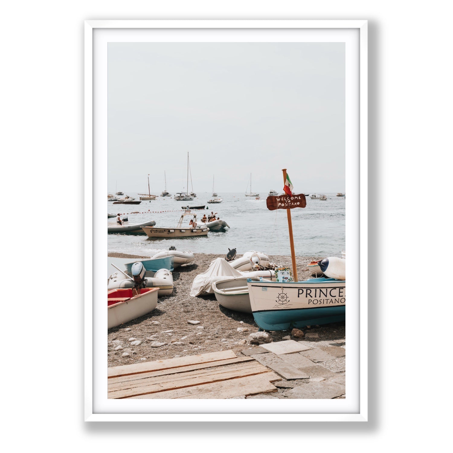Coming Home fine art print, Positano, Italy, Statement, White Frame · Matboard, Fine Art Print