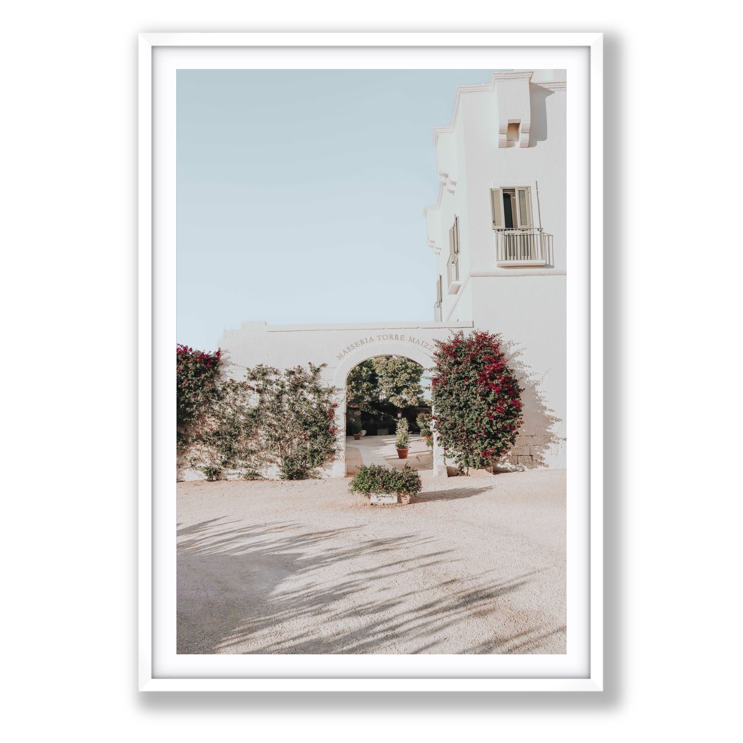 Villa Retreat fine art print, Puglia, Italy, Statement, White Frame · Matboard, Fine Art Print