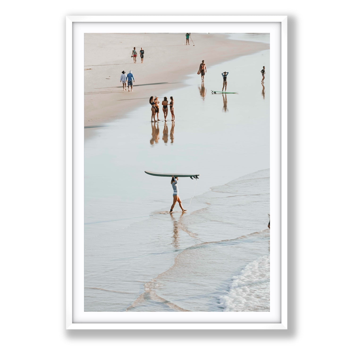 Bailey Byron Bay beach coastal decor wall art Statement fine art print in white frame with matboard