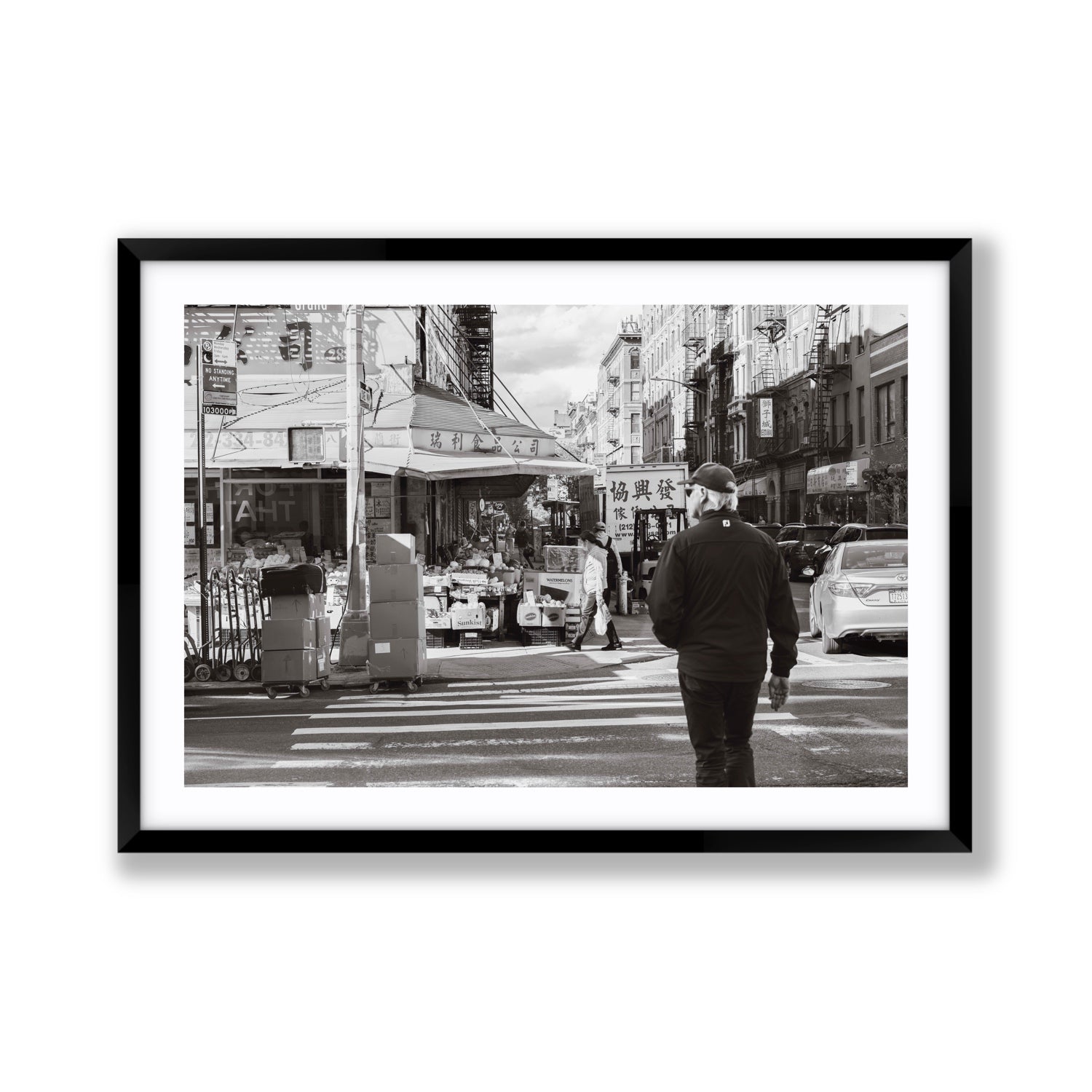 Chinatown New York NYC Street wall art Giant fine art print in black frame with matboard