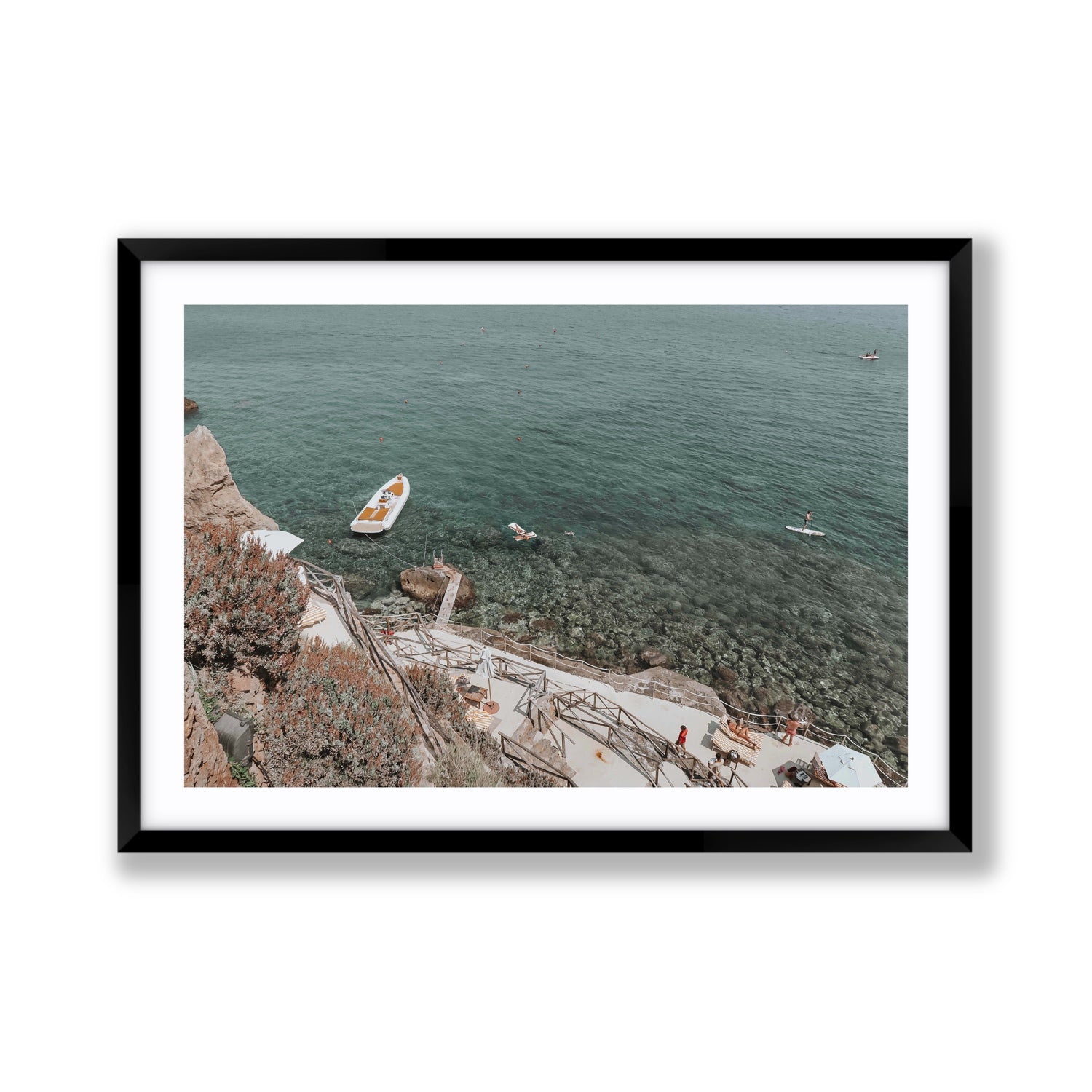 The Lagoon Tuscany coastal Italian wall art Giant fine art print in black frame with matboard