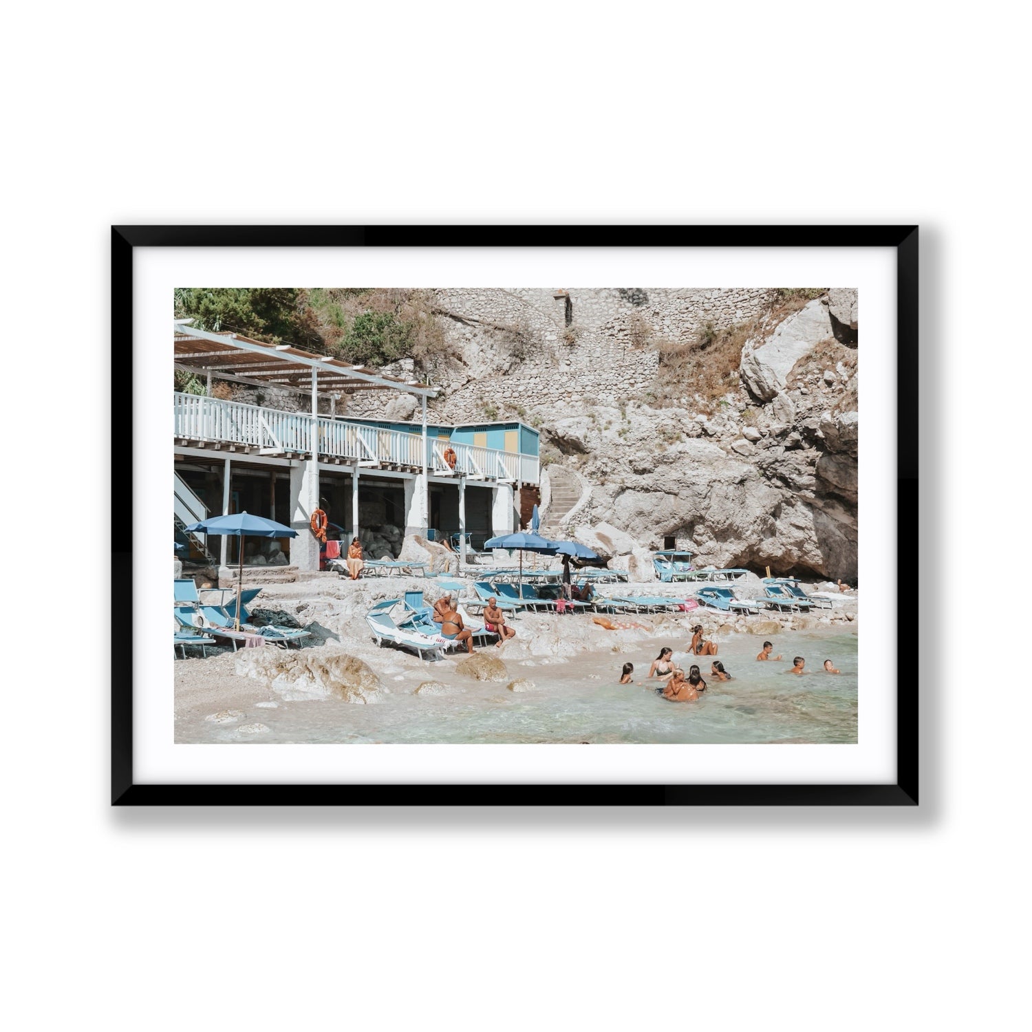 Beachside Bronze fine art print, Capri, Italy, Giant, Black Frame · Matboard, Fine Art Print