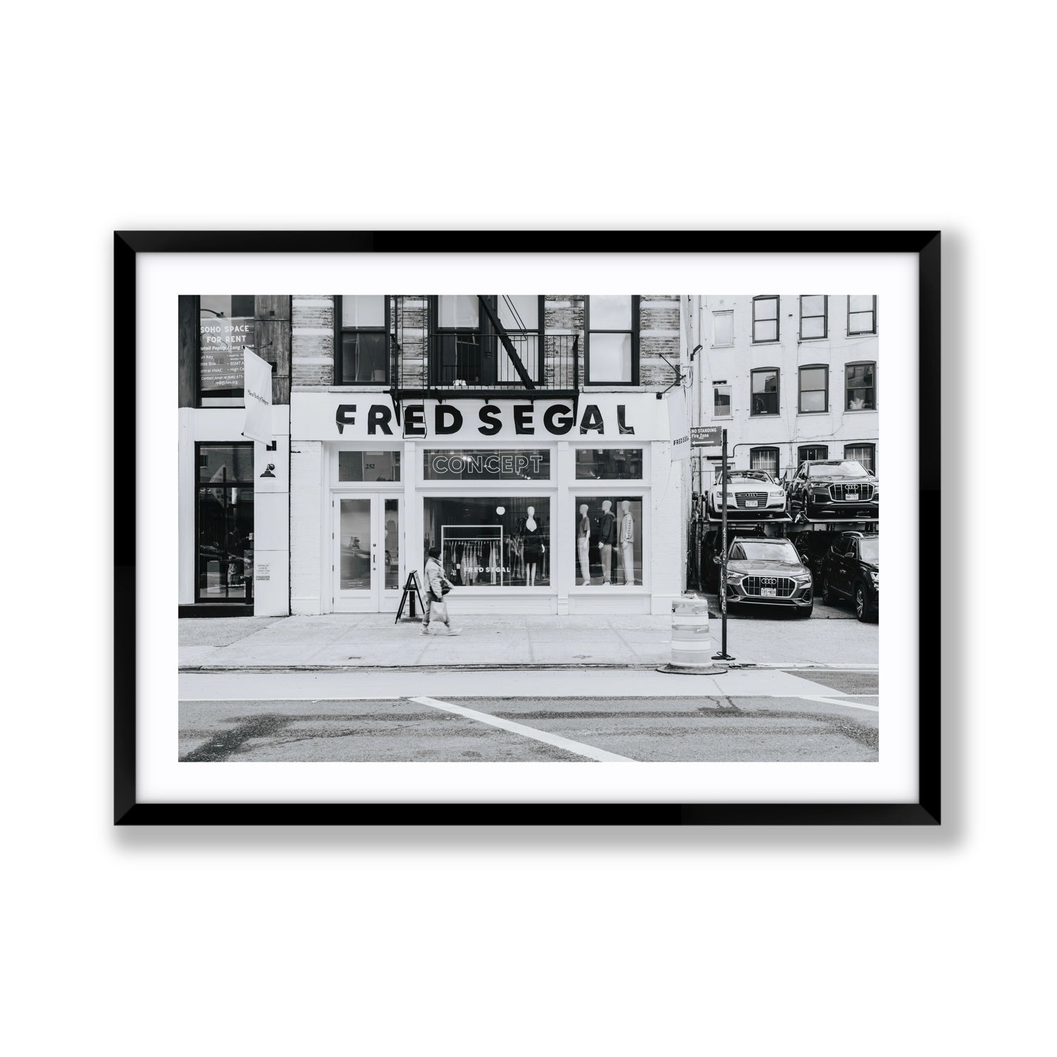 Noir York New York NYC Black & White wall art Giant fine art print in black frame with matboard