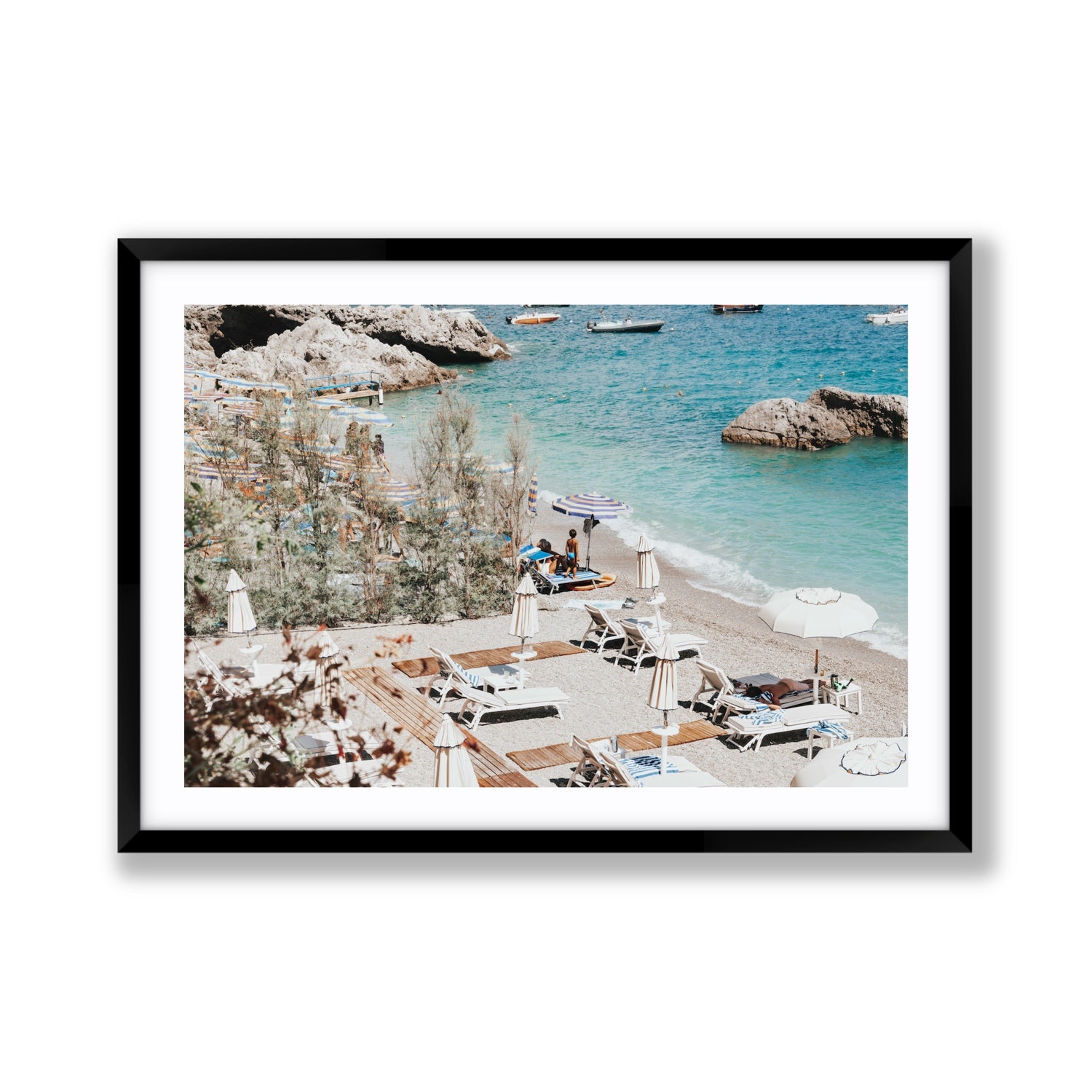 Life Could Be A Dream Amalfi wall art Giant fine art print in black frame with matboard