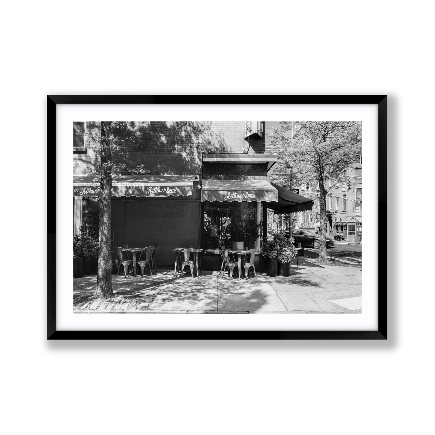 Arthur's Corner New York NYC Restaurant wall art Giant fine art print in black frame with matboard