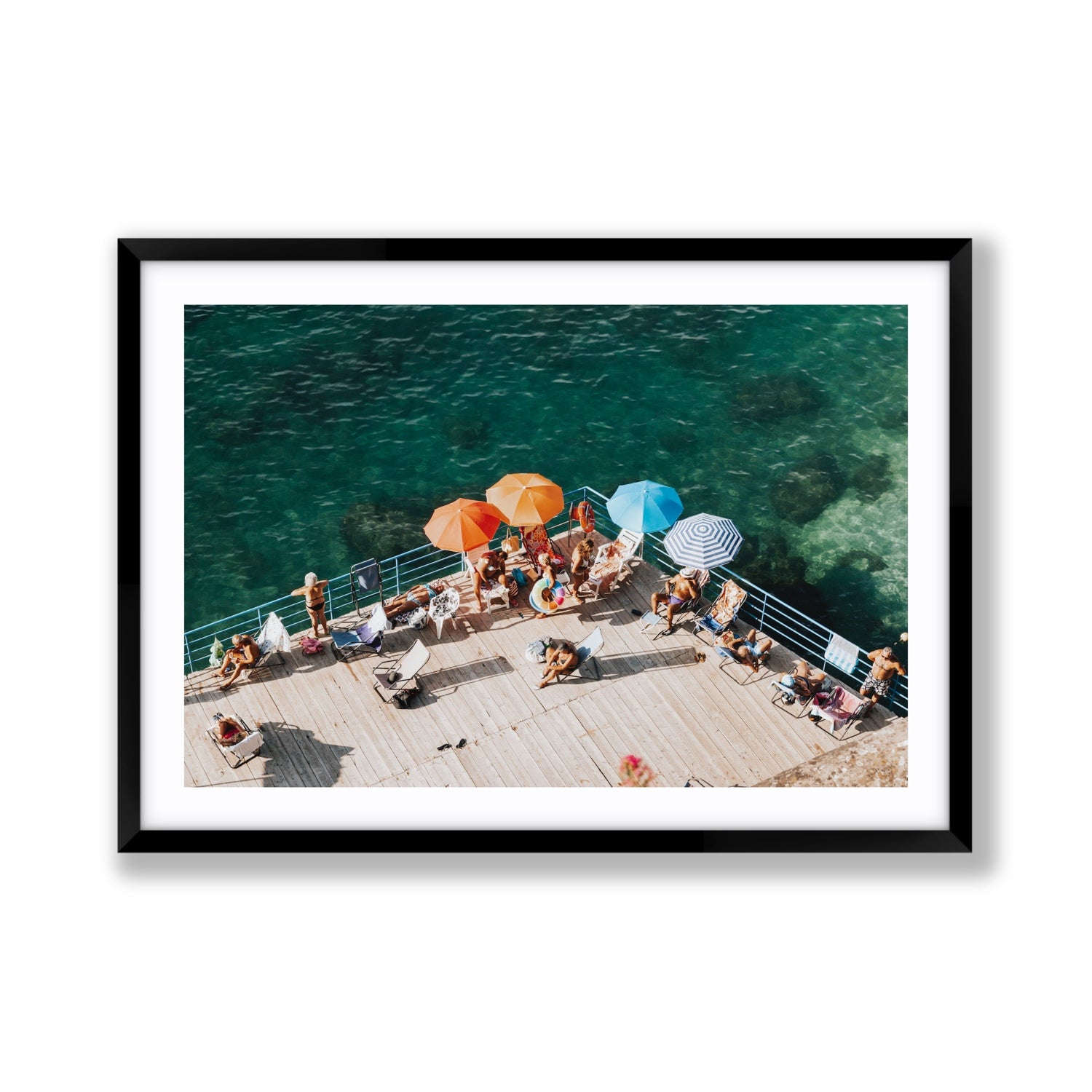 Il Dolce Far Niente Sorrento coastal wall art Giant fine art print in black frame with matboard