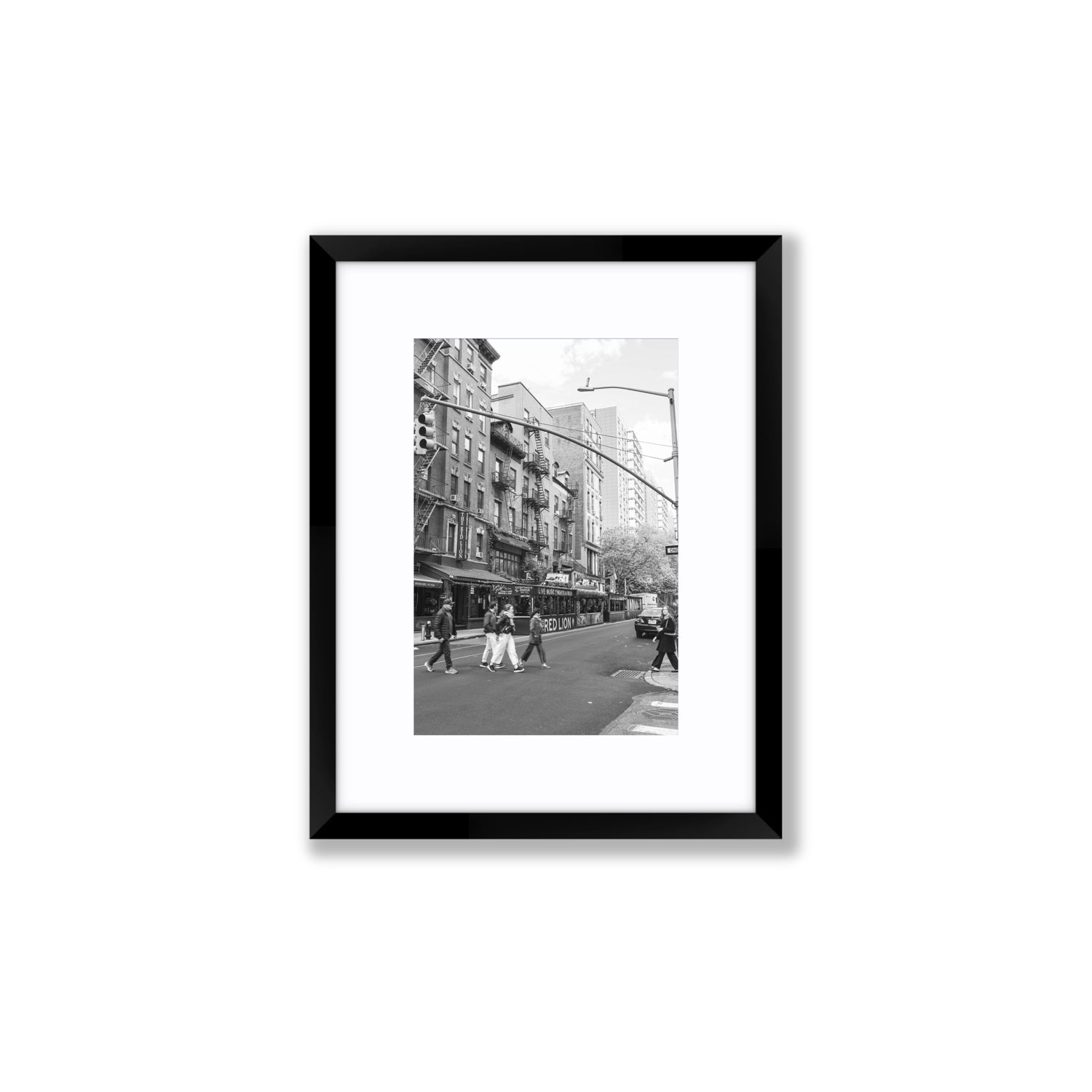 Spectral Streets New York NYC Black & White wall art Small fine art print in black frame with matboard