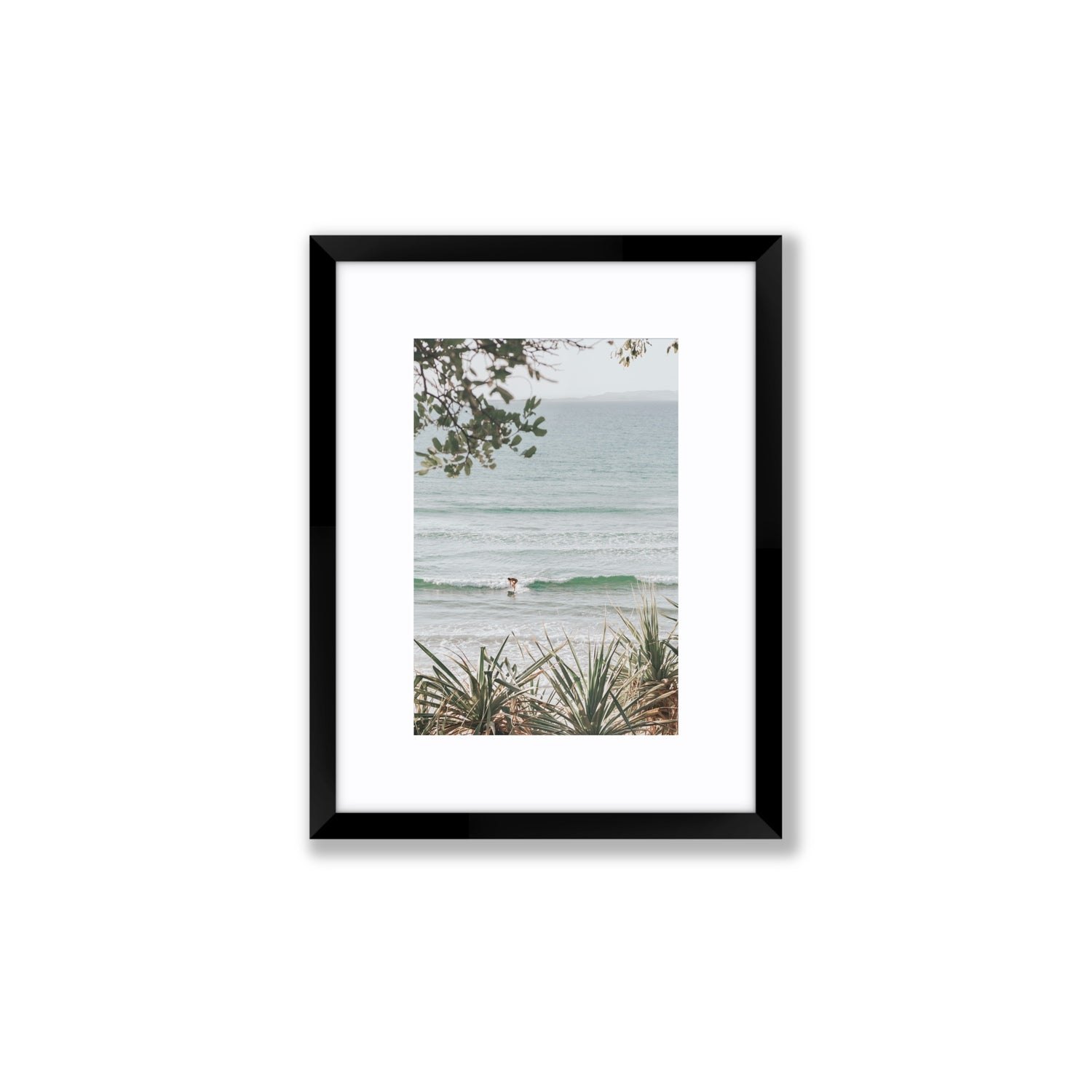 Dream Boat fine art print, Noosa, Australia, coastal scenes artwork, Small, Black Frame · Matboard, Fine Art Print