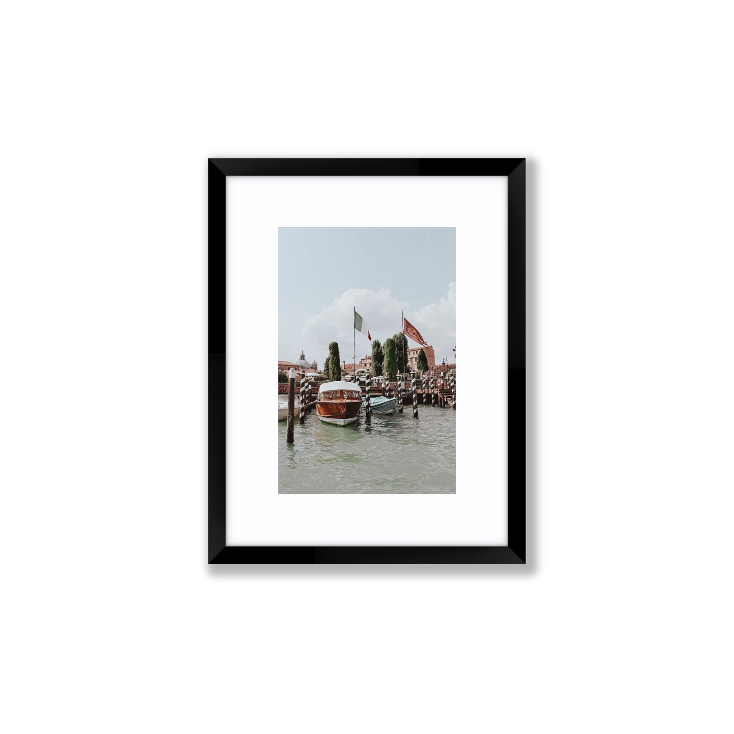 Cipriani Venice wall art Small fine art print in black frame with matboard