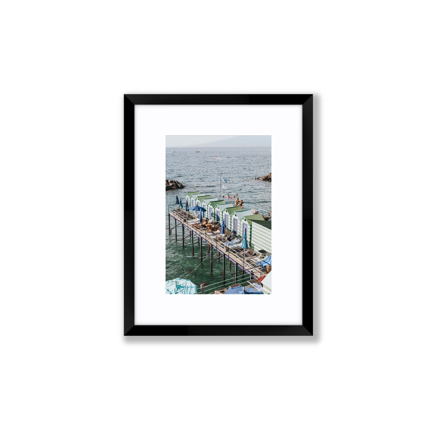 Cabine da Spiaggia fine art print, Sorrento, Italy, Small, Black Frame · Matboard, Fine Art Print