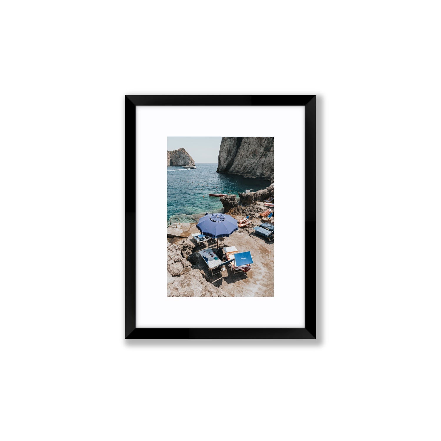 Lonely Loungers fine art print, Capri, Italy, Small, Black Frame · Matboard, Fine Art Print