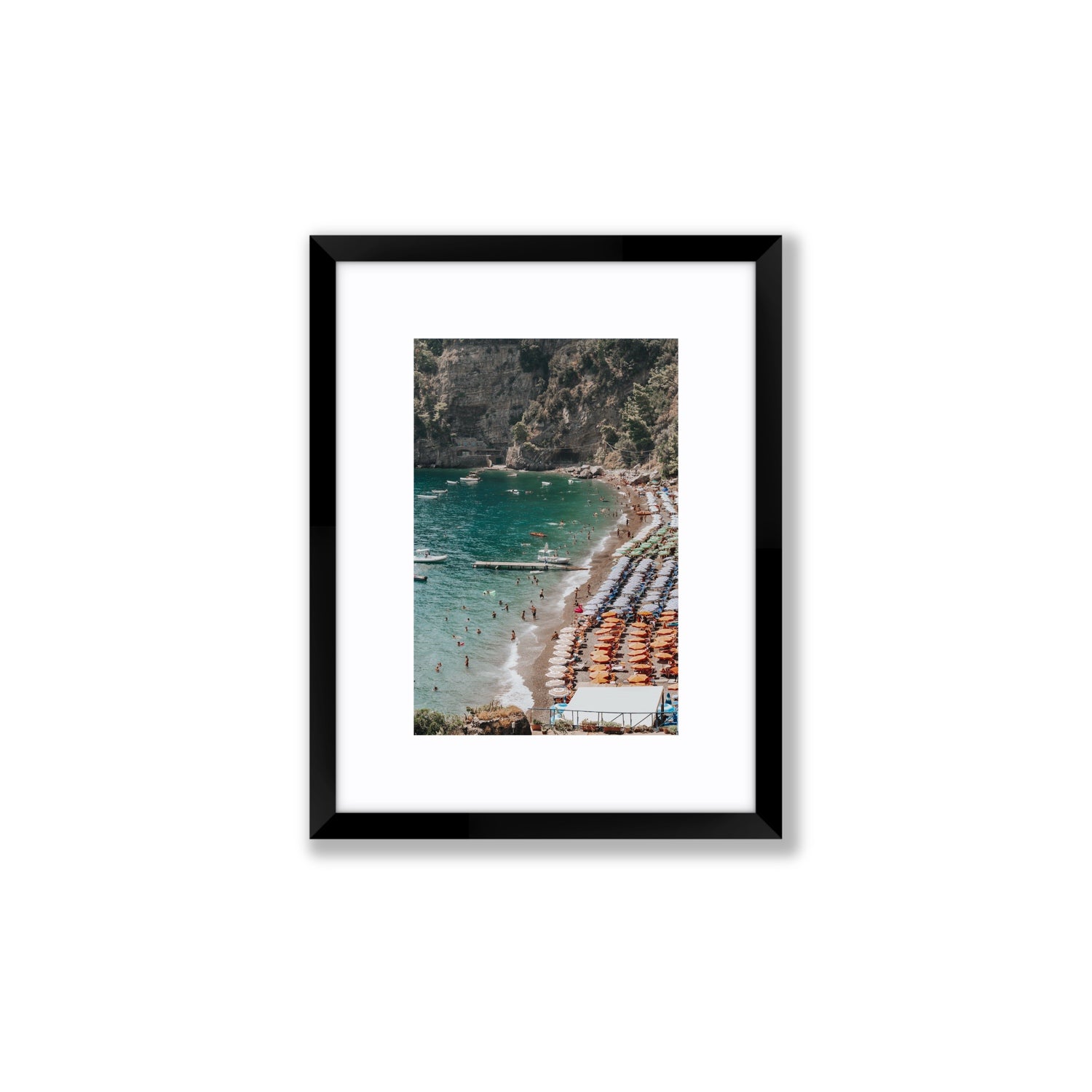 Parasol Panorama fine art print, Positano, Italy, Small, Black Frame · Matboard, Fine Art Print