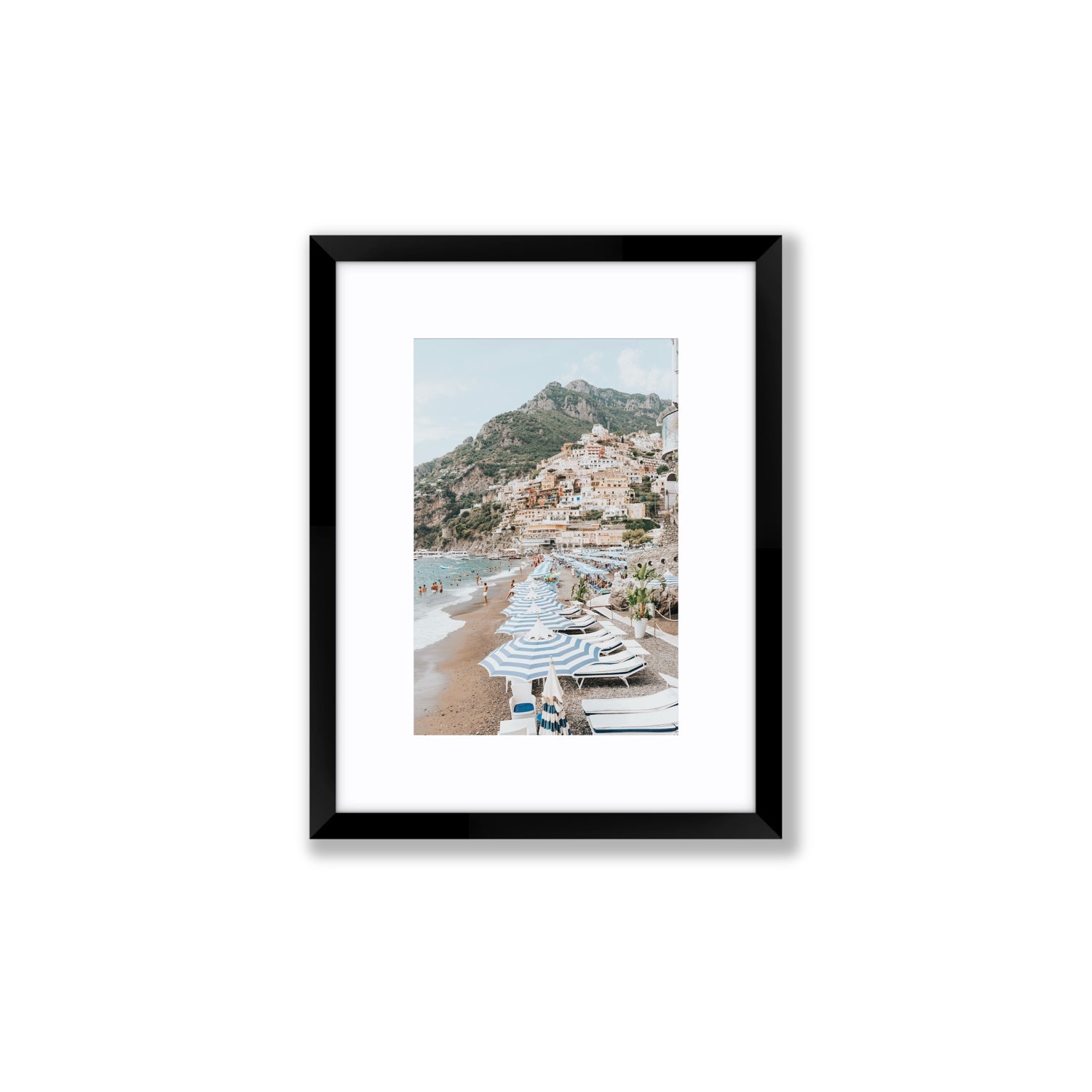 The Cliffside Village fine art print, Positano, Italy, Small, Black Frame · Matboard, Fine Art Print