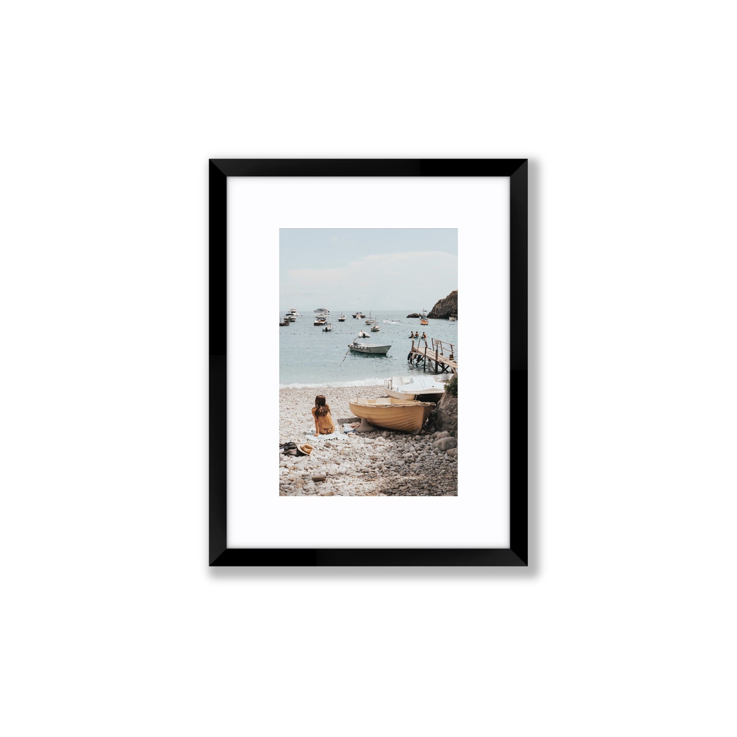Solo Sojourn Nerano wall art Small fine art print in black frame with matboard