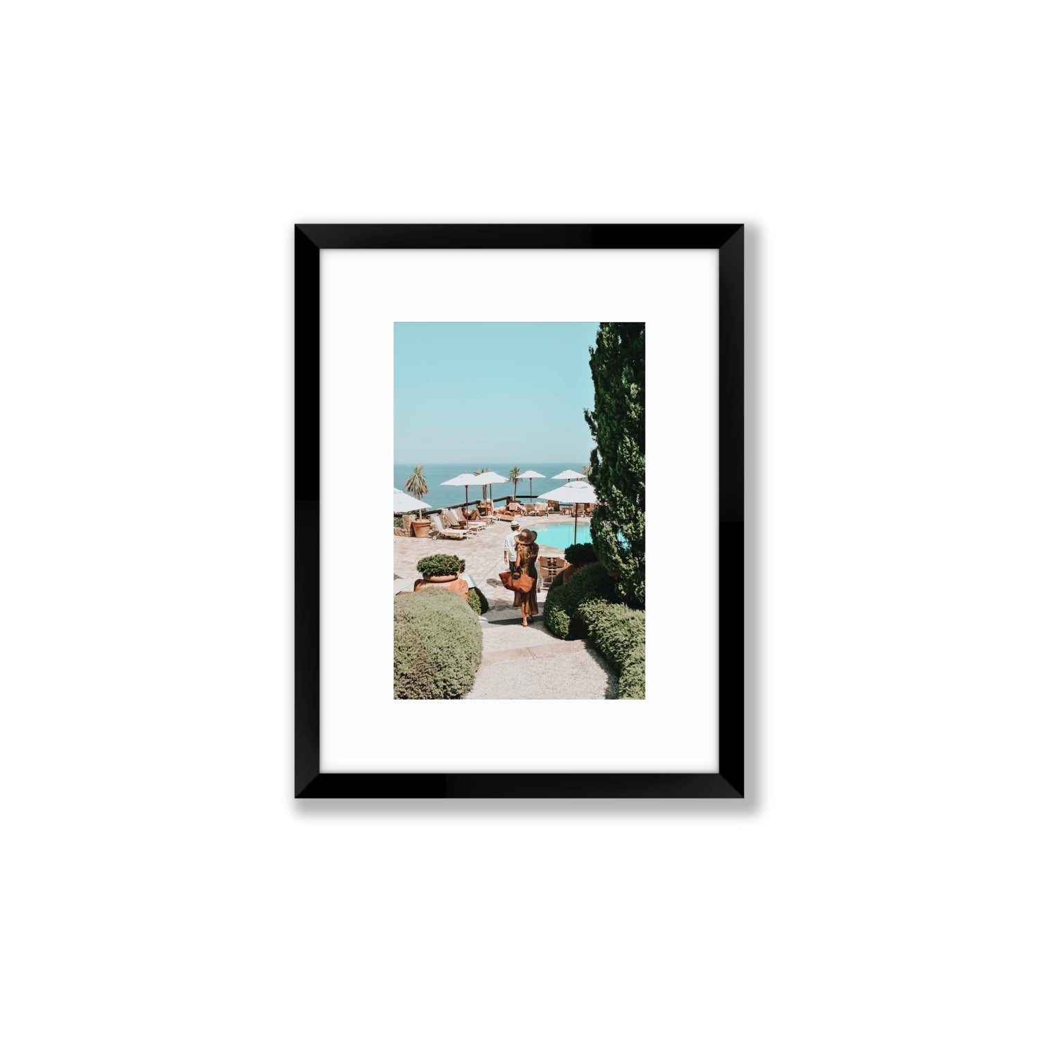 The World Is Your Catwalk Tuscany coastal wall art Small fine art print in black frame with matboard