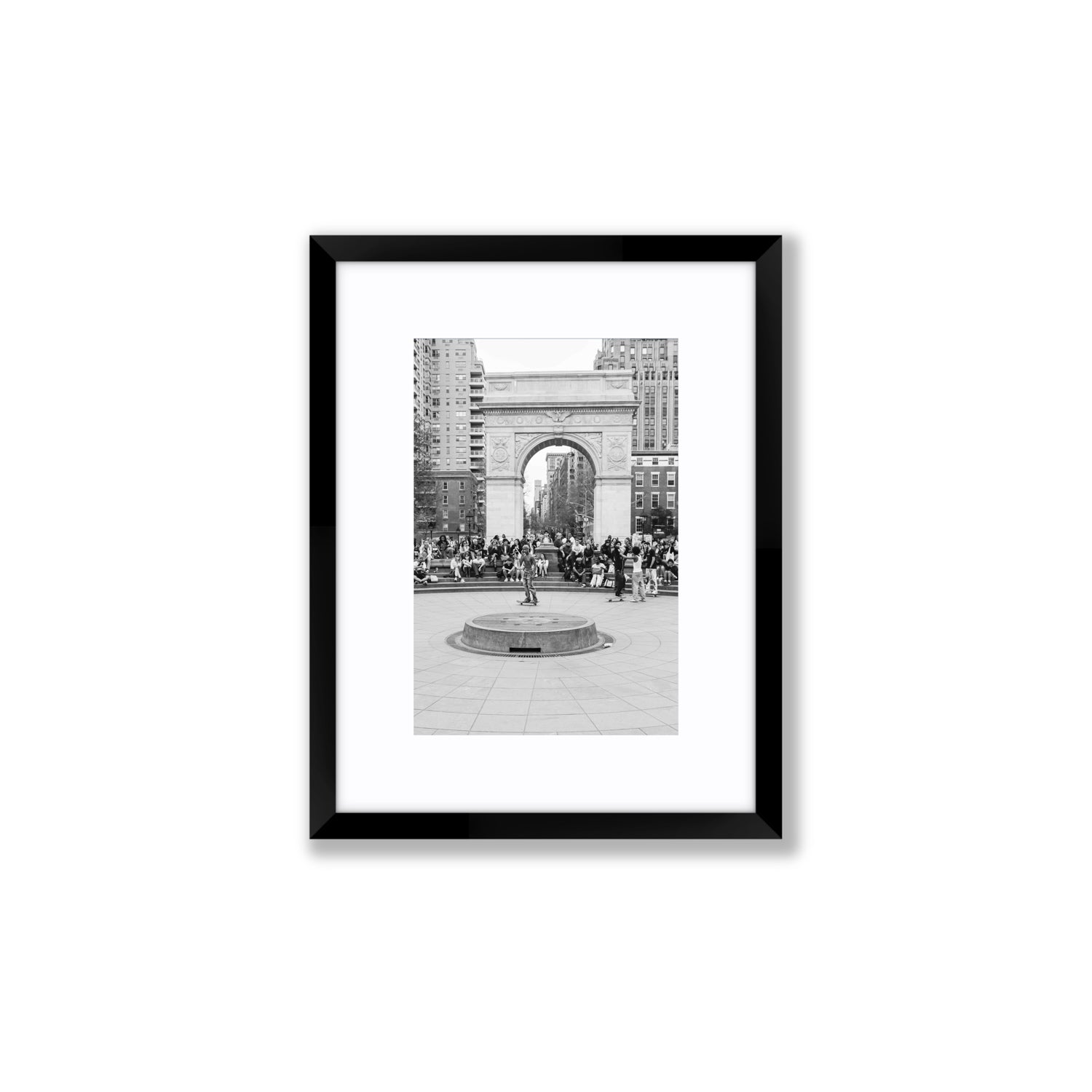 Concrete Conqueror New York NYC Skateboard wall art Small fine art print in black frame with matboard