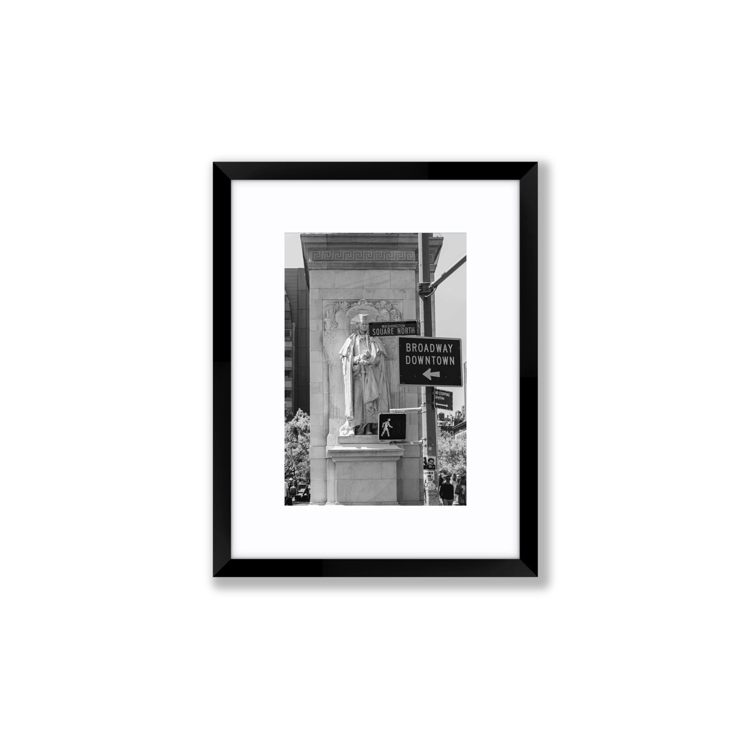 Silent Sentinels New York NYC Black & White wall art Small fine art print in black frame with matboard
