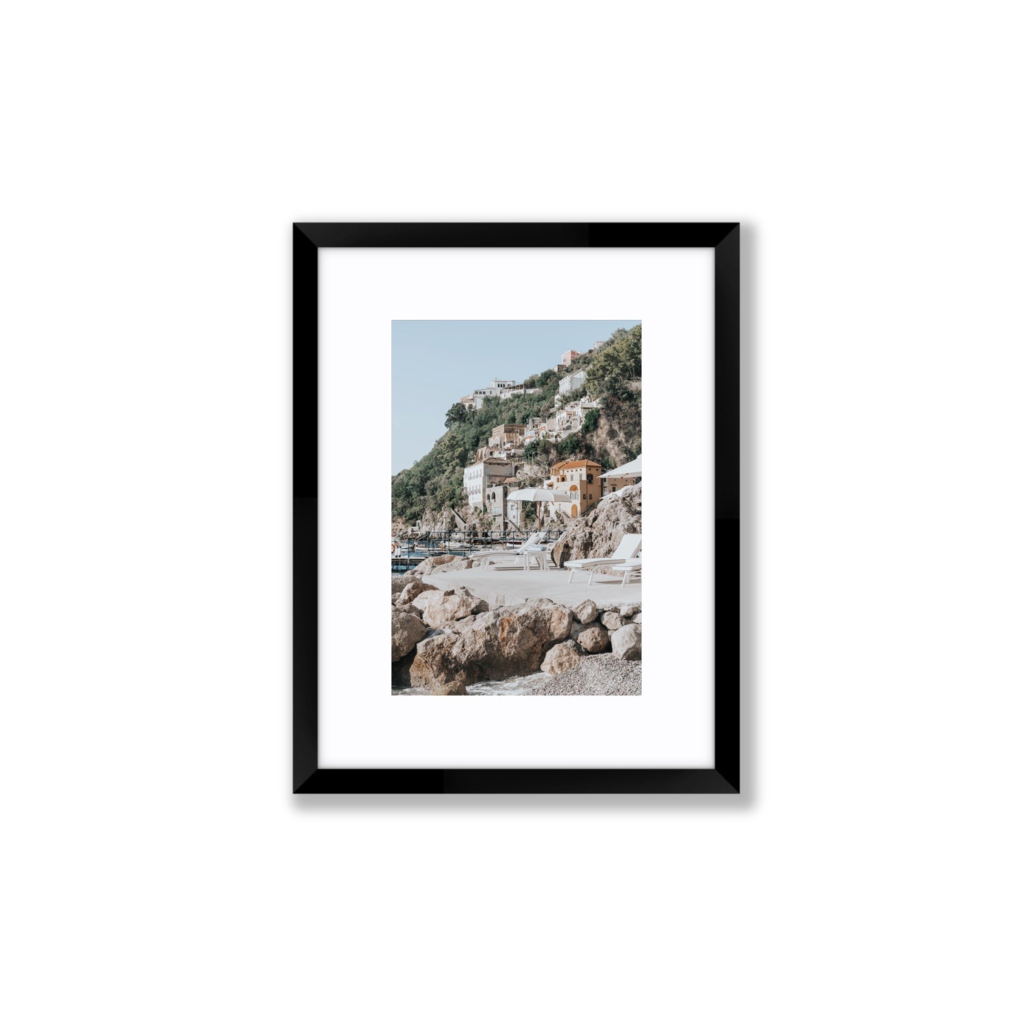 Dolce Coast Amalfi travel photography wall art small fine art print in black frame with matboard