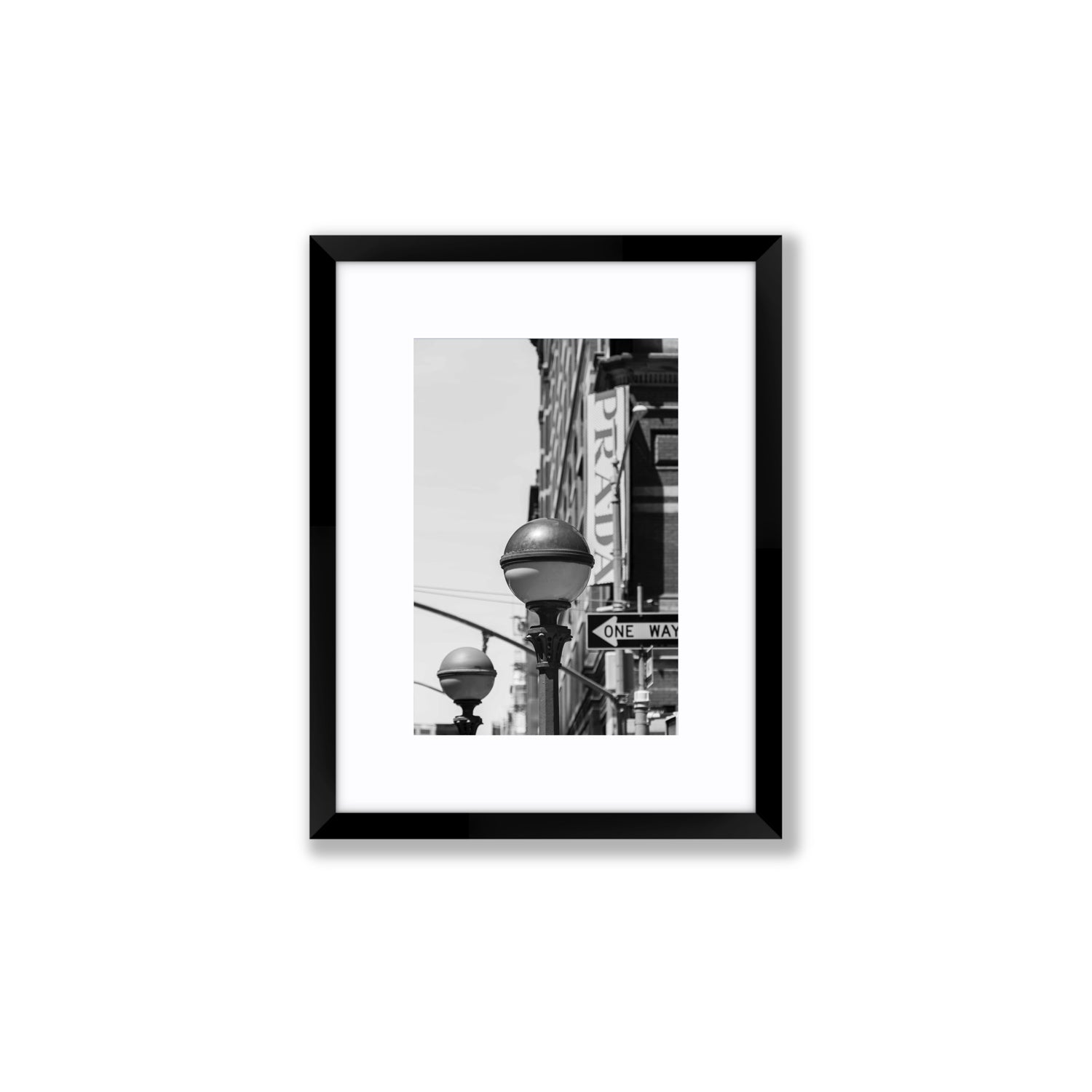 Subway Style New York NYC Black & White wall art Small fine art print in black frame with matboard