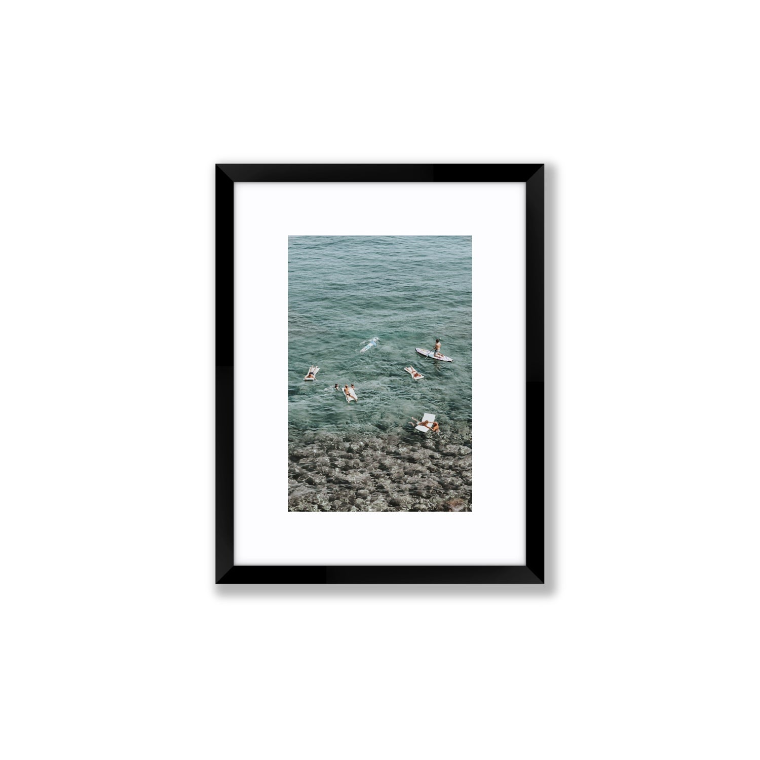 The Big Chill Tuscany coastal Italian wall art Small fine art print in black frame with matboard