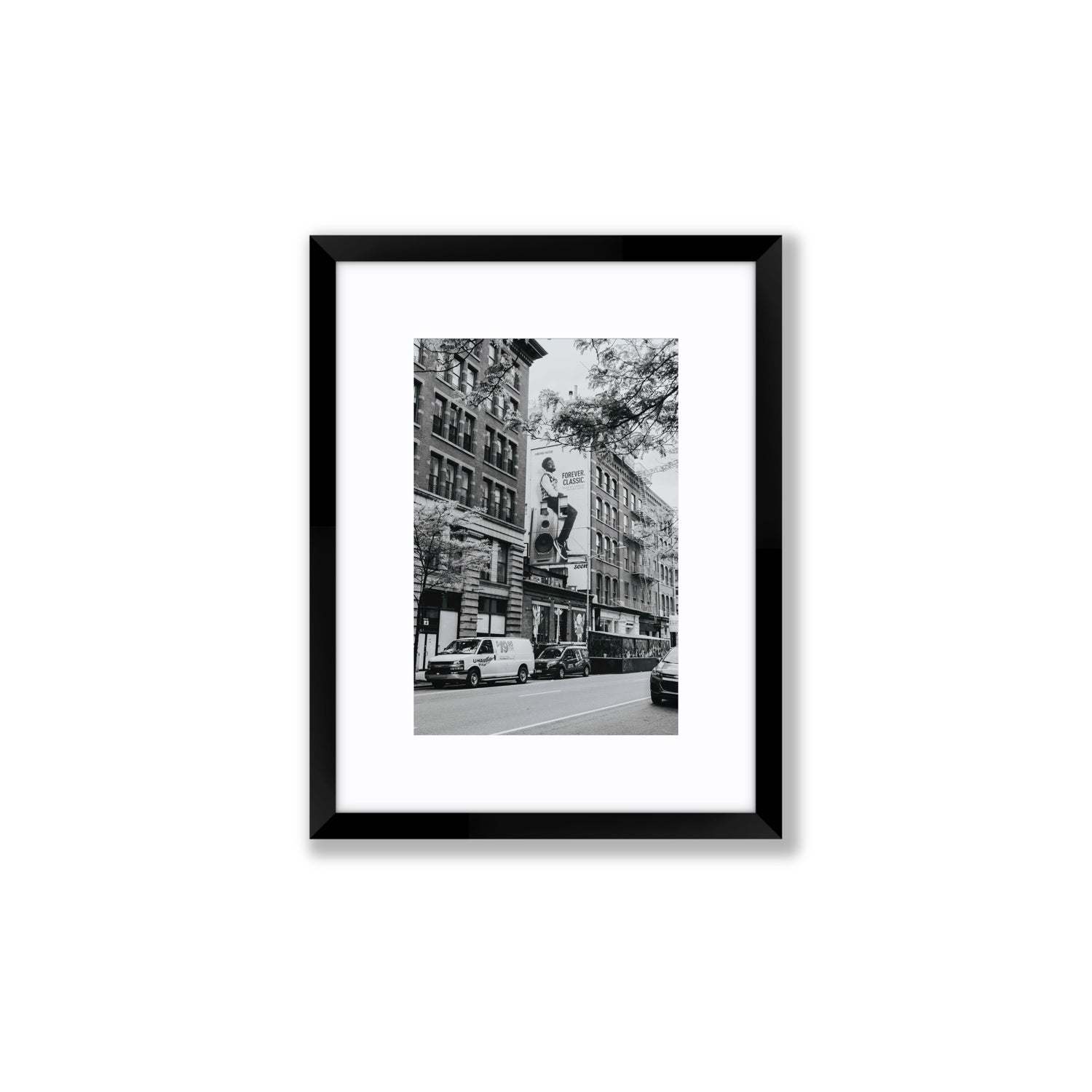Forever Classic New York NYC Black & White wall art Small fine art print in black frame with matboard