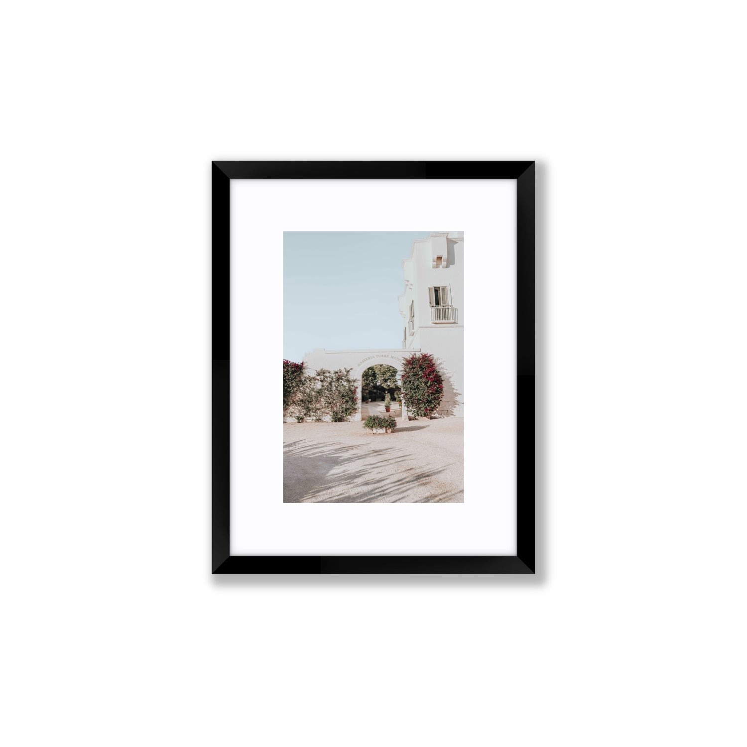 Villa Retreat fine art print, Puglia, Italy, Small, Black Frame · Matboard, Fine Art Print