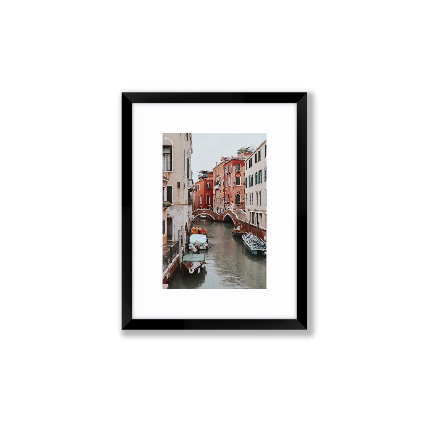 City of Water Venice Italian Mediterranean decor wall art Small fine art print in black frame with matboard