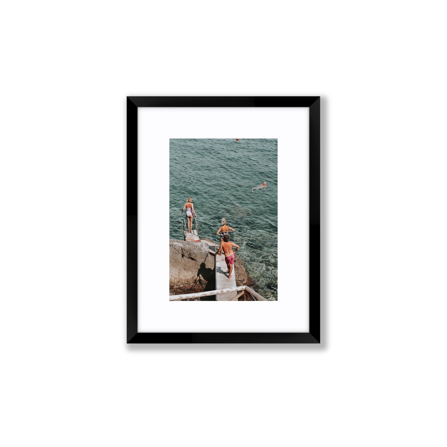 Freewheeling Spirit Tuscany coastal Italian wall art Small fine art print in black frame with matboard