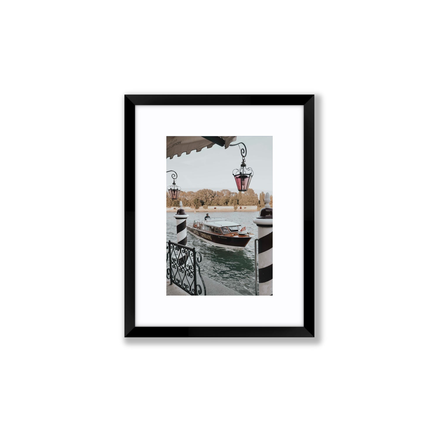 Taxi Shuttle Venice wall art Small fine art print in black frame with matboard