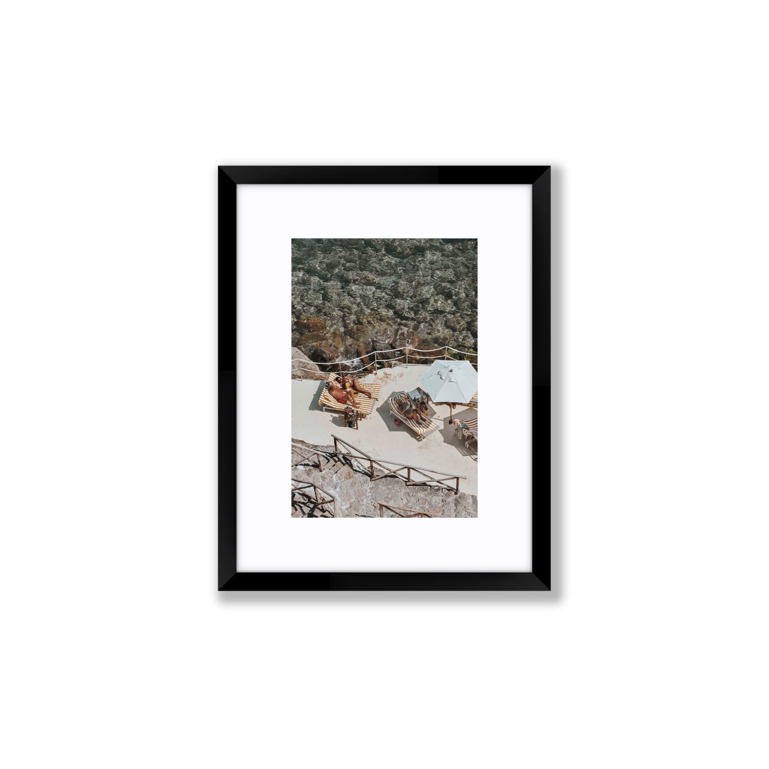 Lounge Lizards Tuscany Italian decor wall art Small fine art print in black frame with matboard