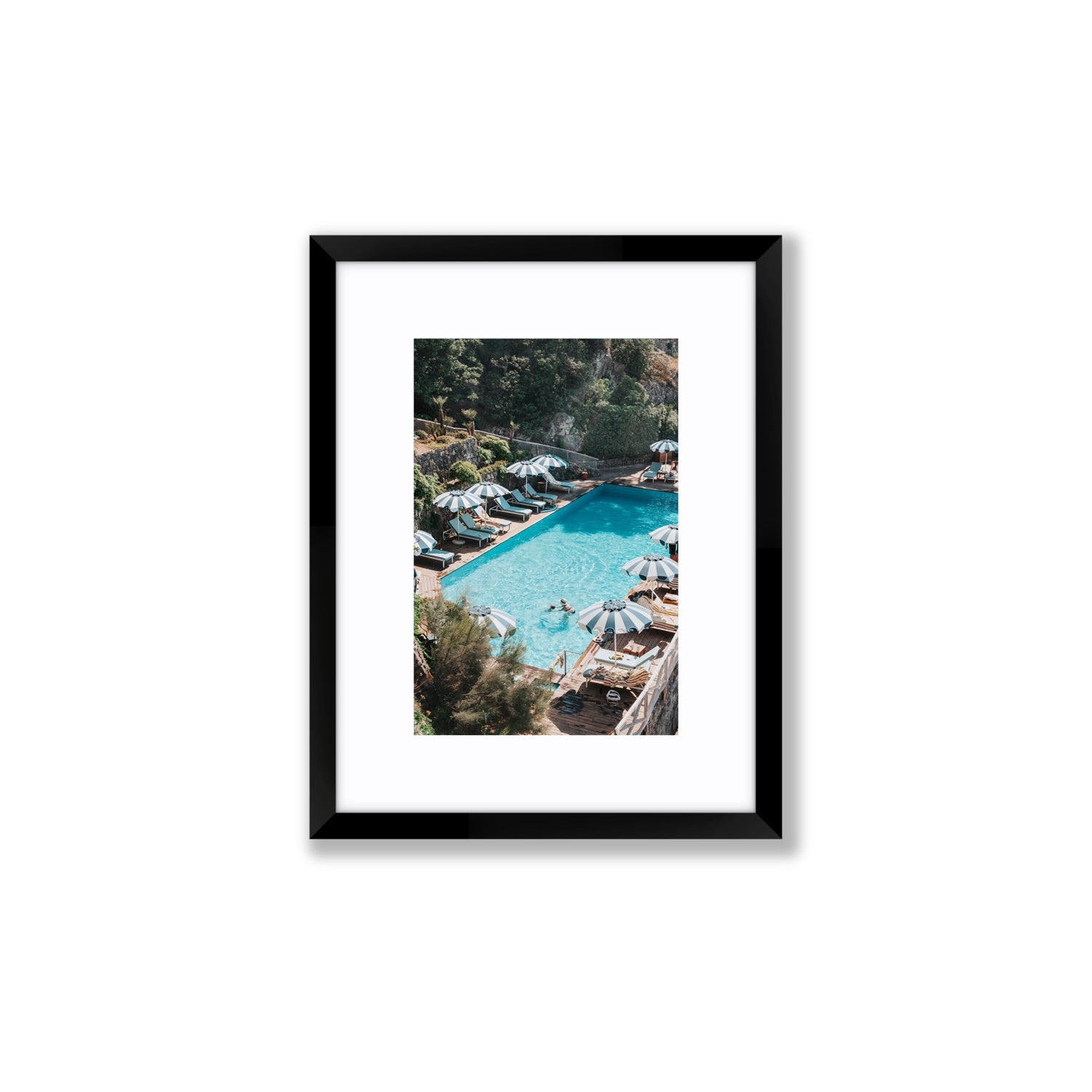 Poolside Paradise fine art print, Ischia, Italy, Small, Black Frame · Matboard, Fine Art Print