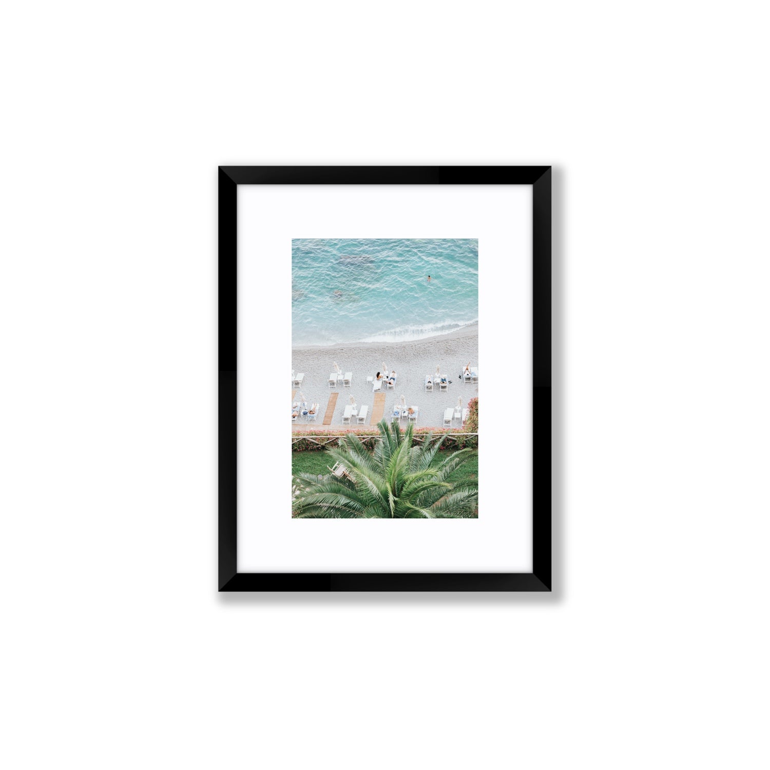 Paradiso Amalfi Mediterranean wall art Small fine art print in black frame with matboard