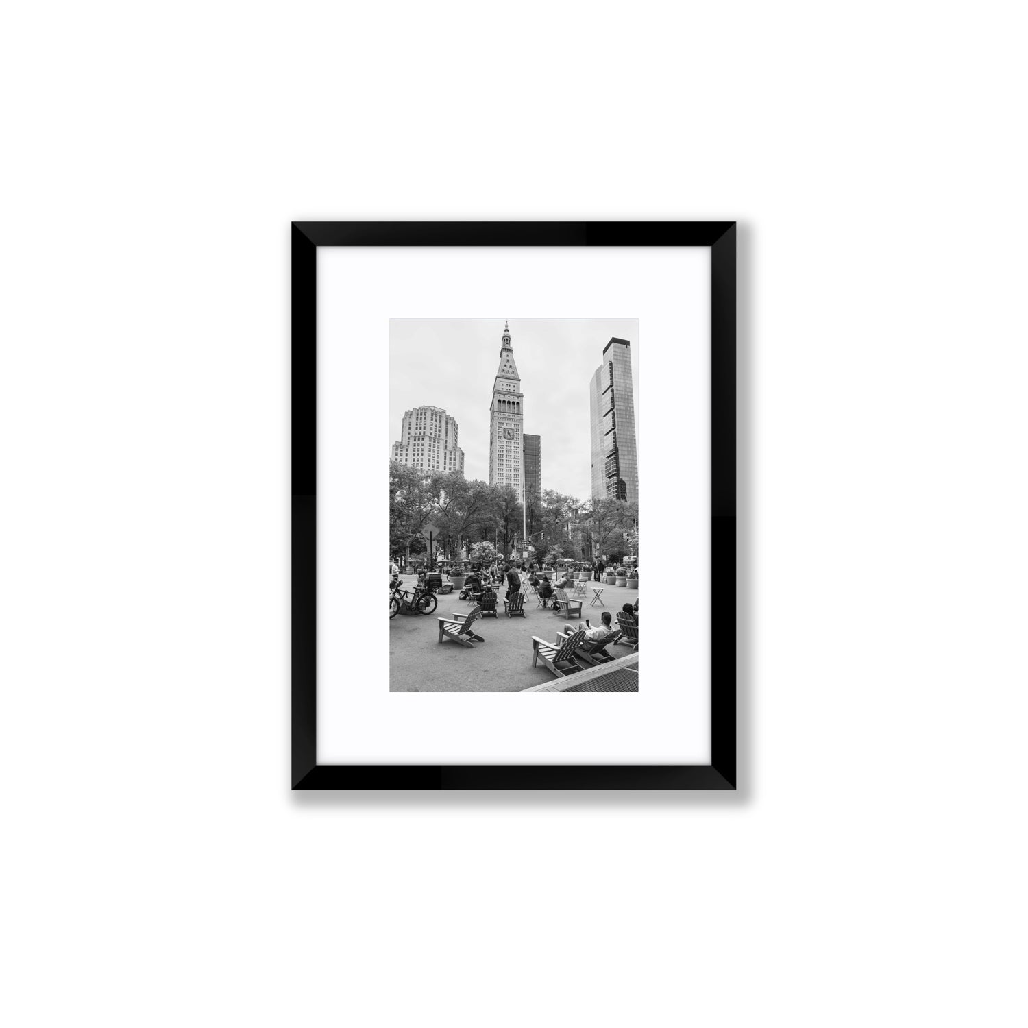 Timeless New York New York NYC Black & White wall art Small fine art print in black frame with matboard