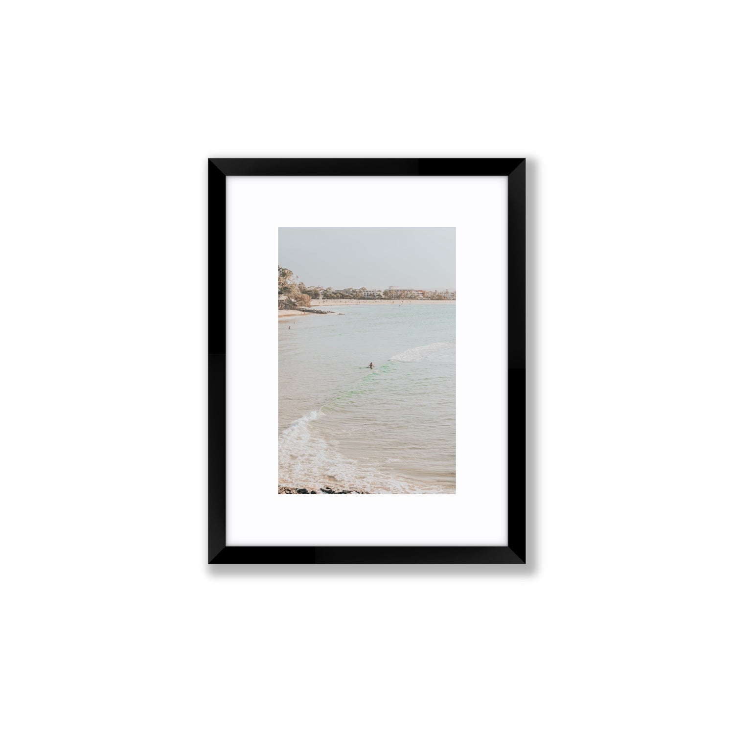 Salt Reverie fine art print, Noosa, Australia, coastal scenes artwork, Small, Black Frame · Matboard, Fine Art Print
