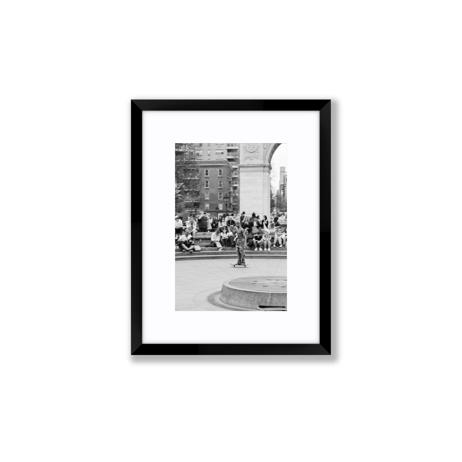 Parkside Pirouettes New York NYC Black & White wall art Small fine art print in black frame with matboard