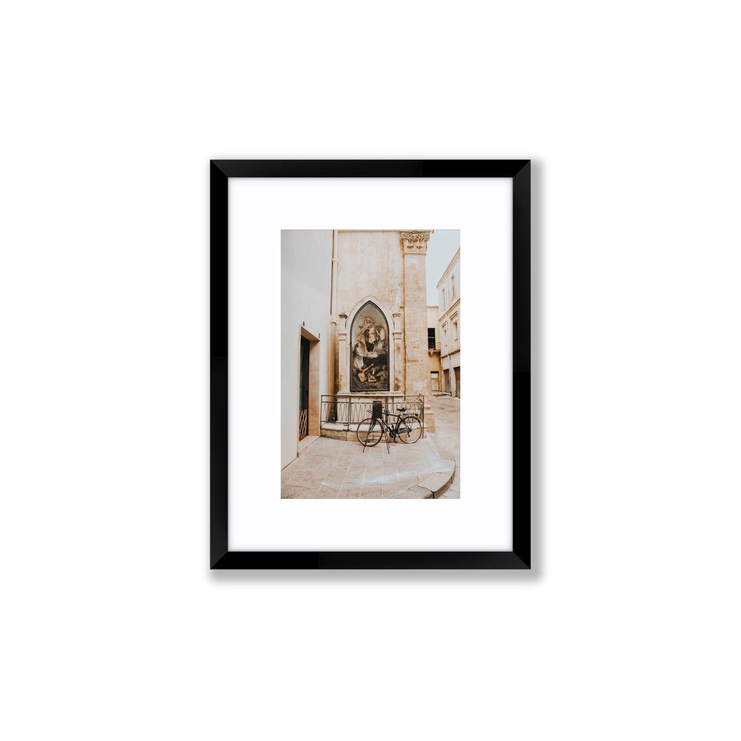 La Chiesa Puglia Otranto Italian wall art Small fine art print in black frame with matboard