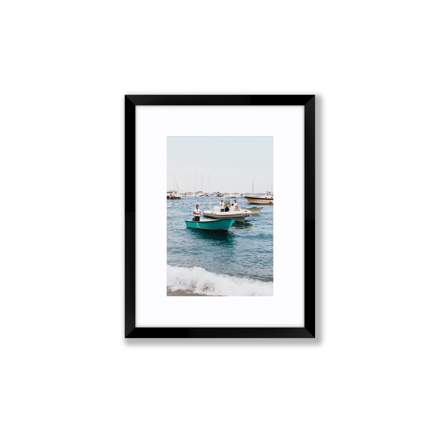 Twilight Tenders Positano wall art Small fine art print in black frame with matboard
