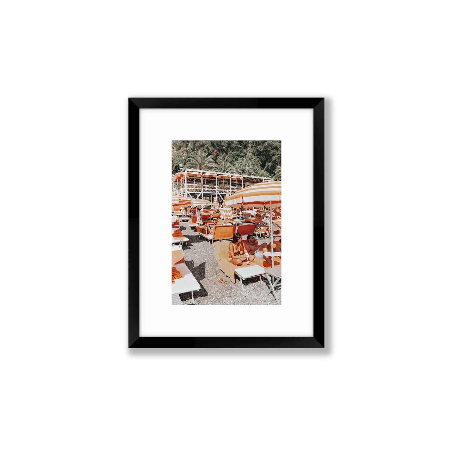 Lounging In Lido fine art print, Positano, Italy, Small, Black Frame · Matboard, Fine Art Print