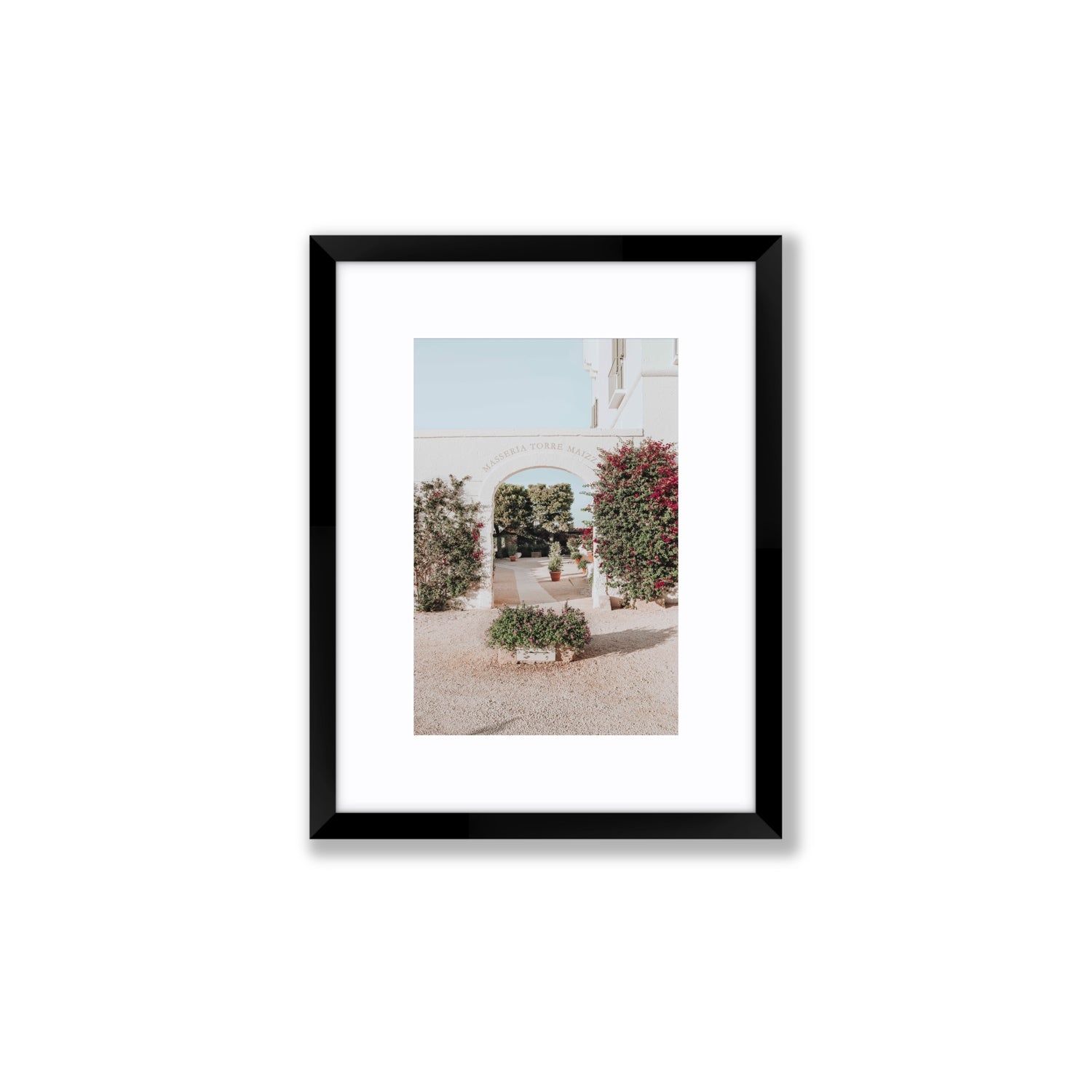 Torre Maizza Puglia Italian wall art Small fine art print in black frame with matboard