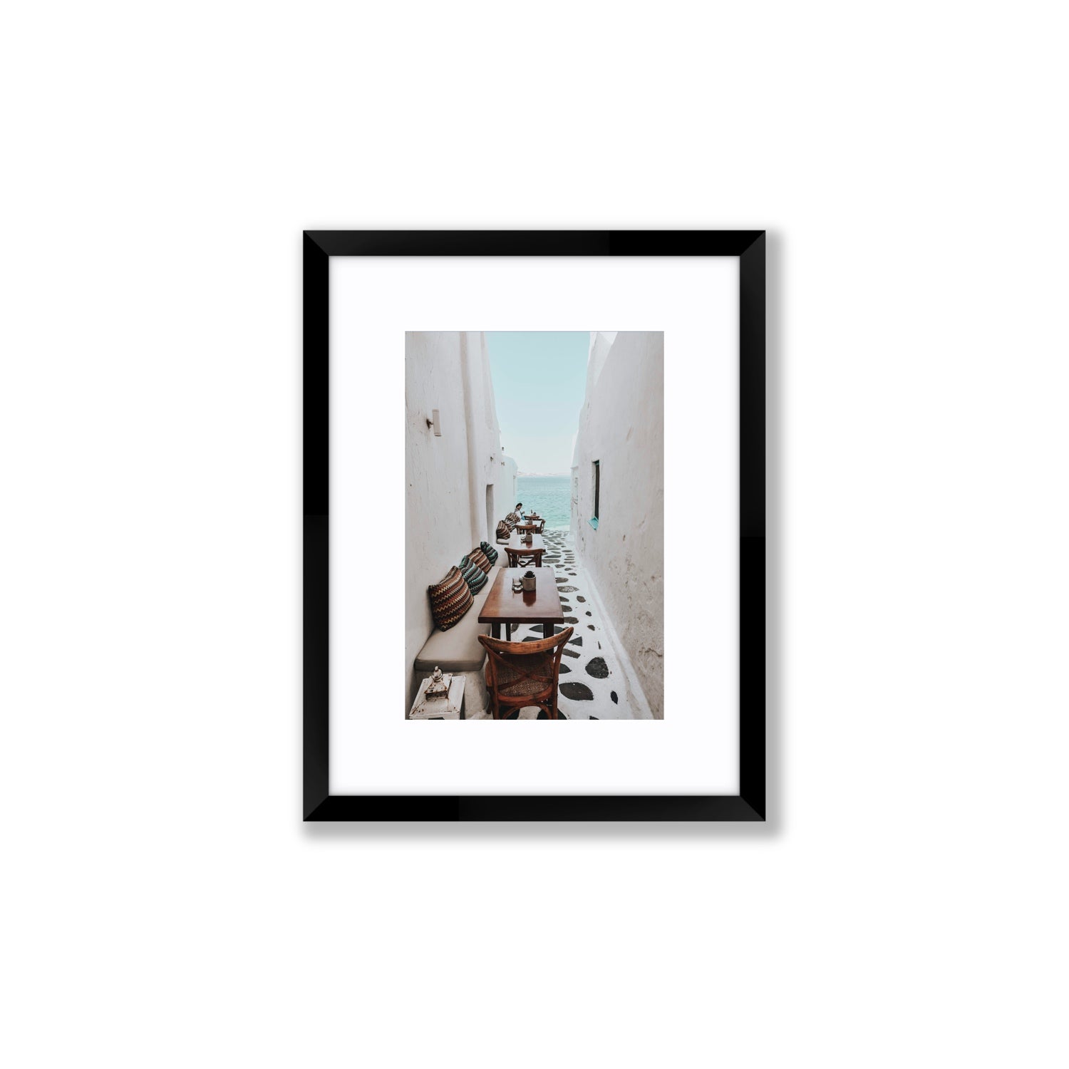 Trip Down Memory Lane fine art print, Mykonos, Greece, Small, Black Frame · Matboard, Fine Art Print