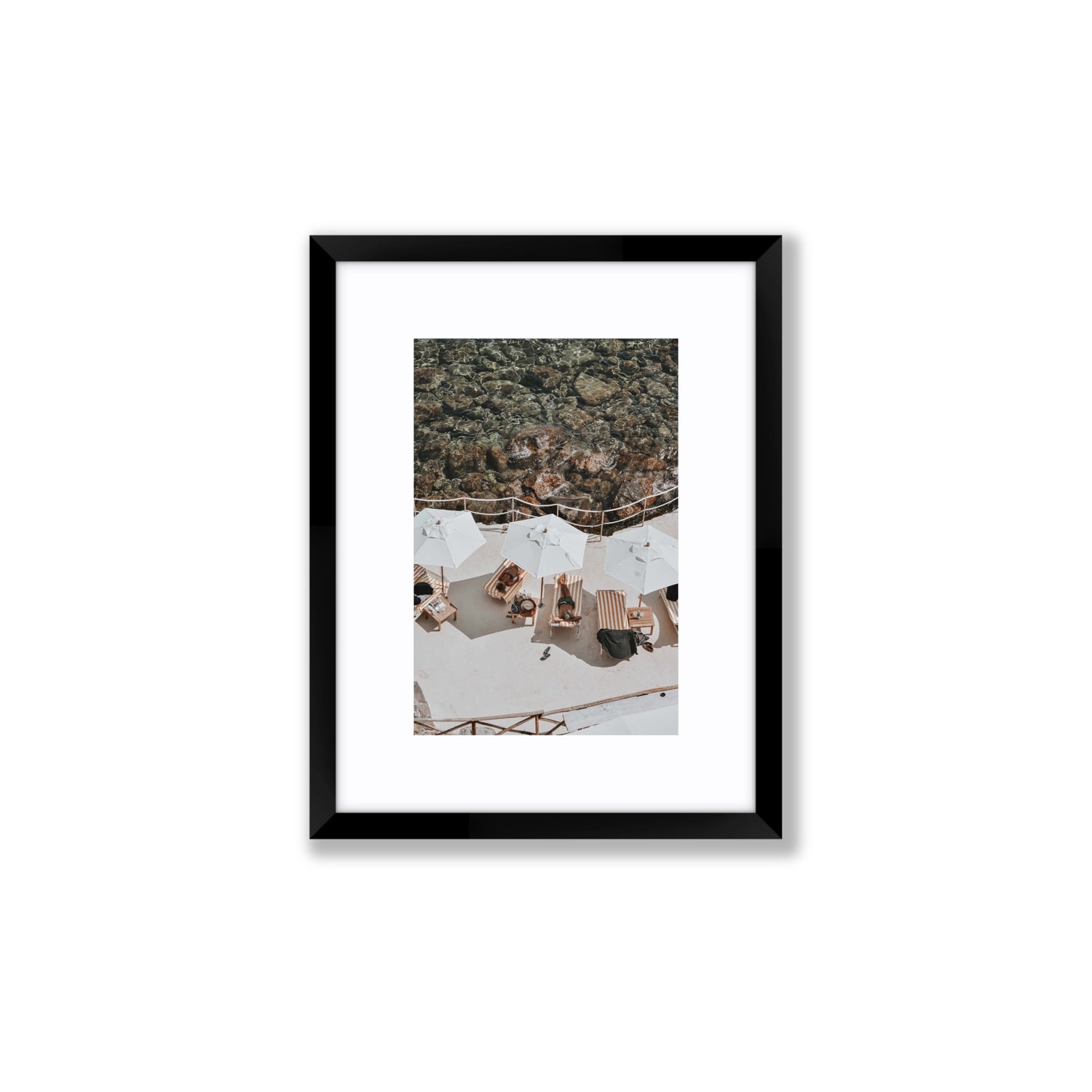 When Harry Met Sally Tuscany coastal wall art Small fine art print in black frame with matboard