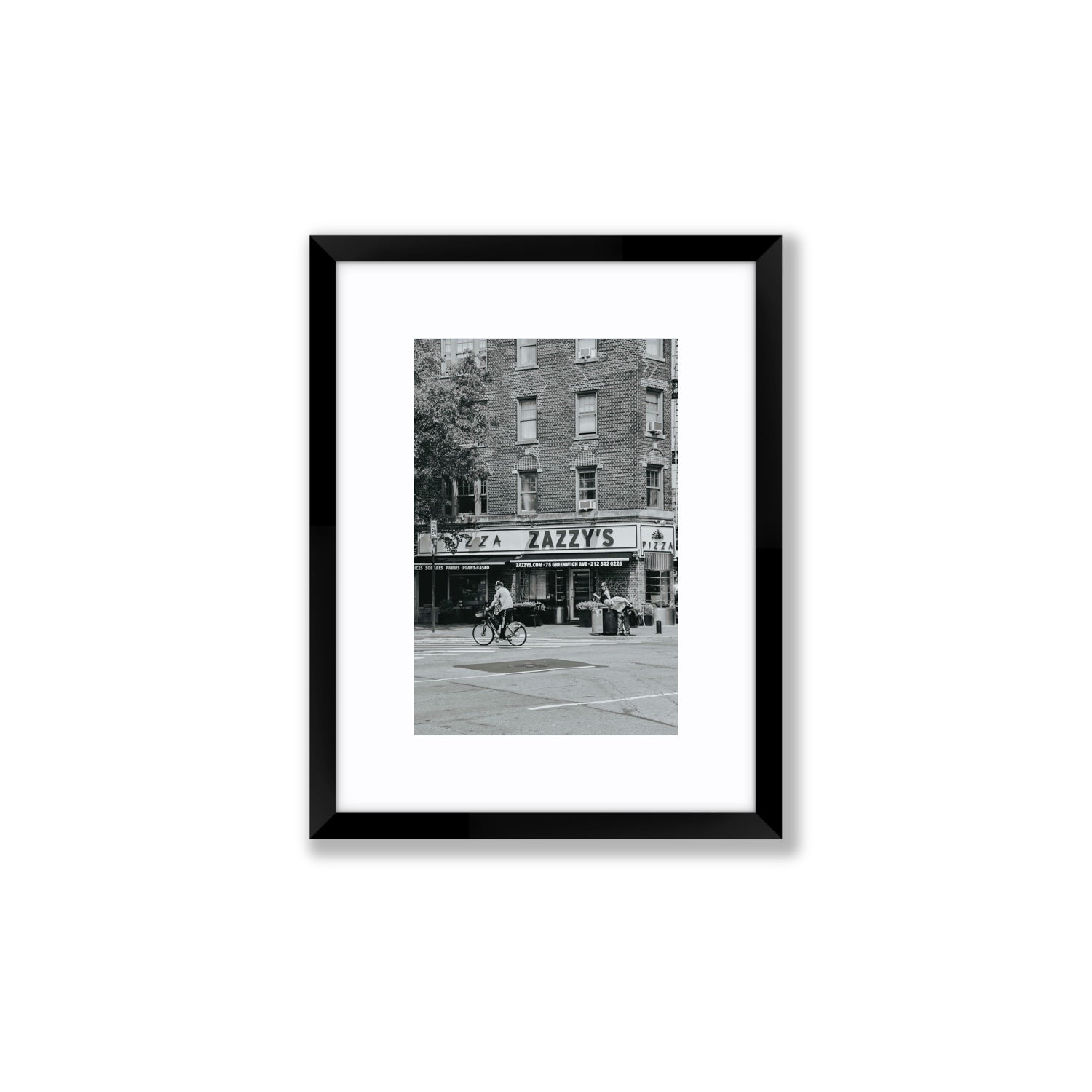 Zazzy's New York NYC Black & White wall art Small fine art print in black frame with matboard