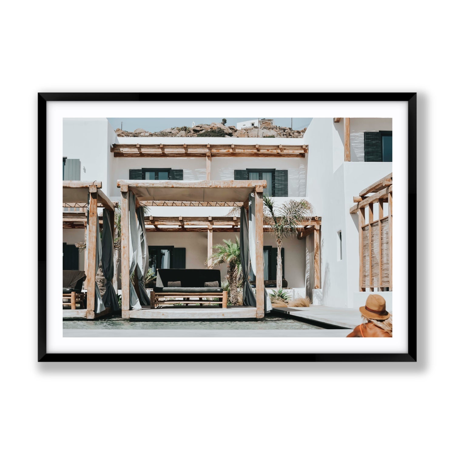 Dream Villa fine art print, Mykonos, Greece, Gallery, Black Frame · Matboard, Fine Art Print