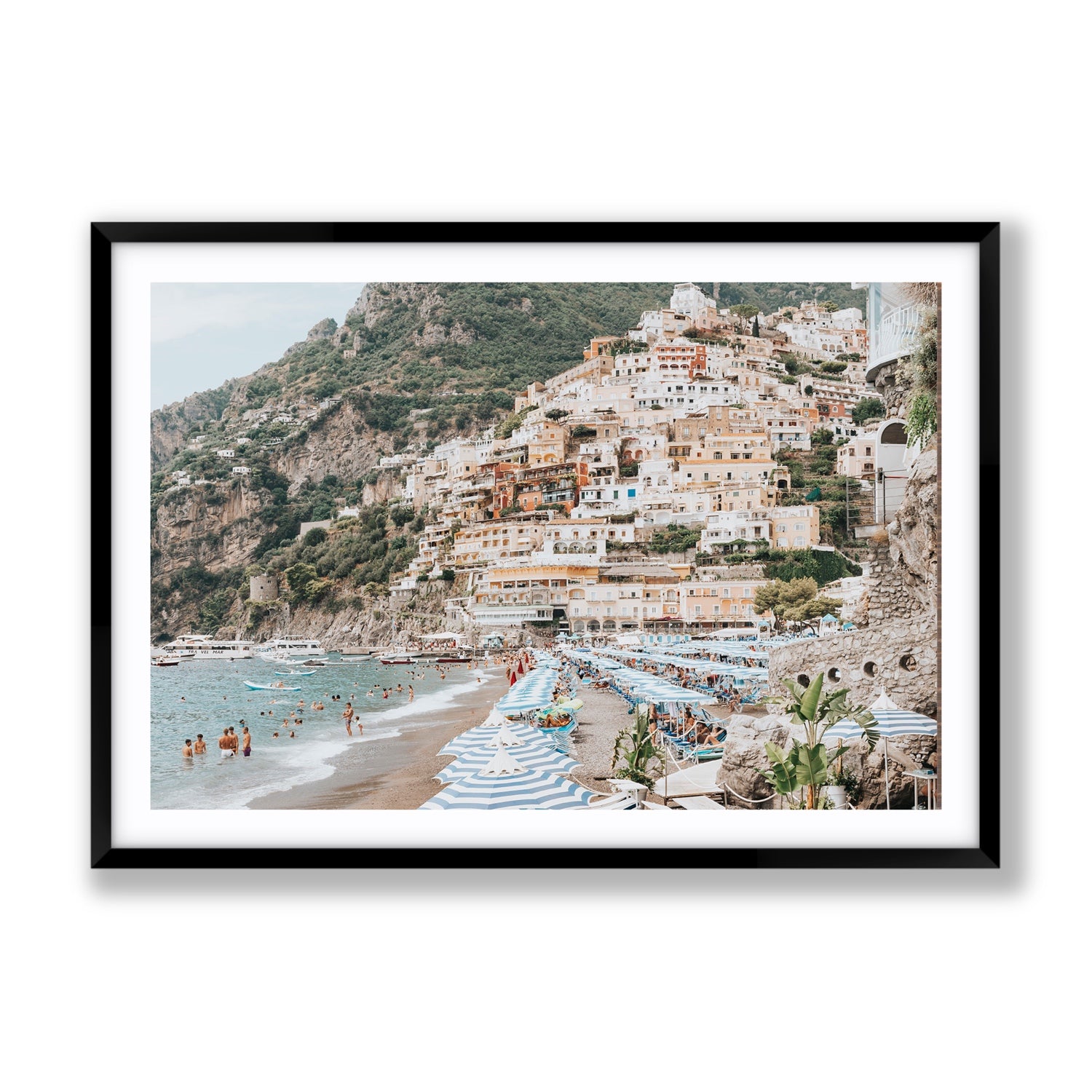 Villagio Sul Mare fine art print, Positano, Italy, Gallery, Black Frame · Matboard, Fine Art Print