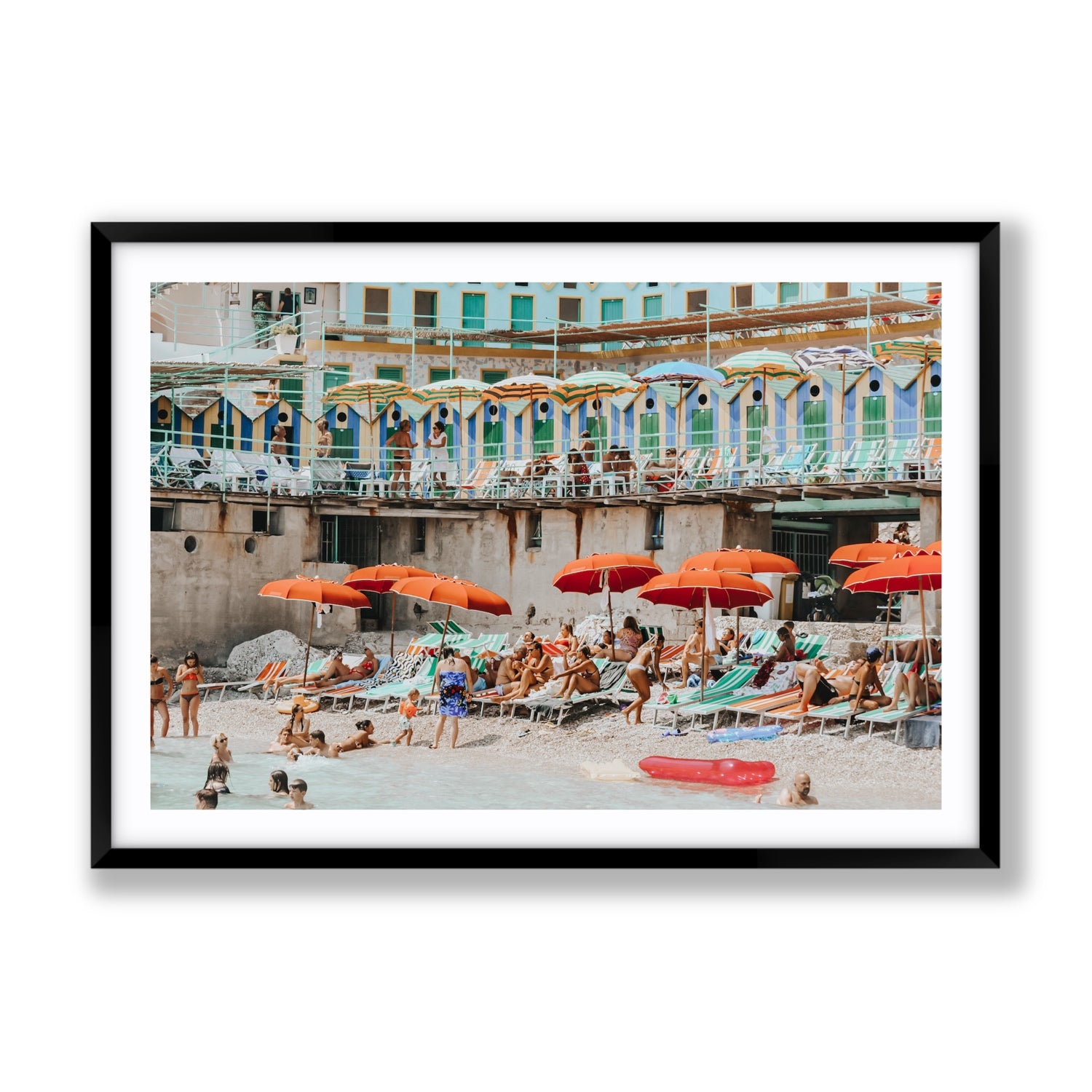 Umbrella Fiesta fine art print, Capri, Italy, Gallery, Black Frame · Matboard, Fine Art Print
