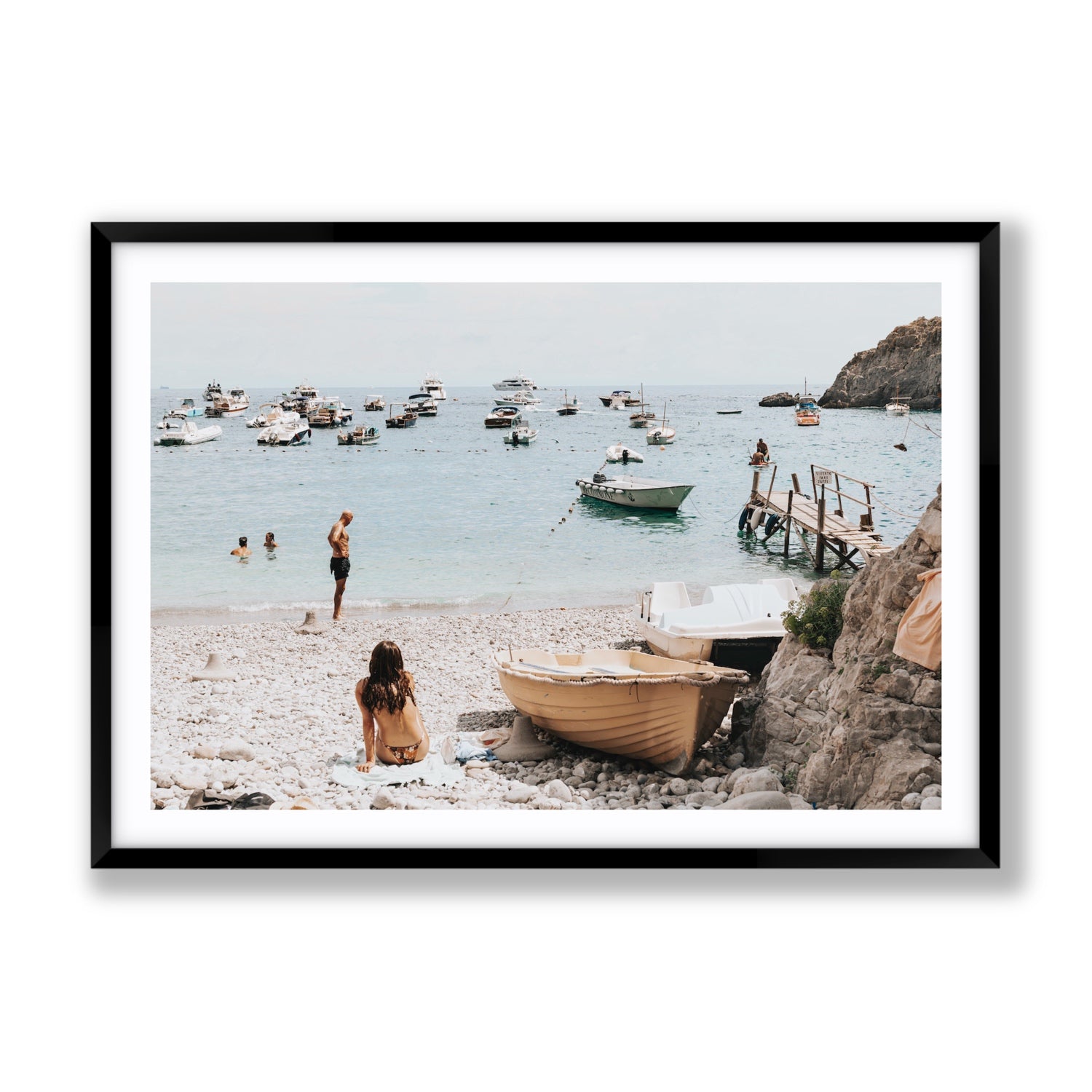 L'Osservatore Nerano wall art Gallery fine art print in black frame with matboard