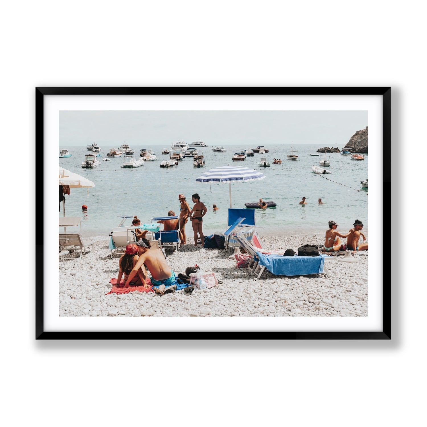 The Kiss Nerano wall art Gallery fine art print in black frame with matboard
