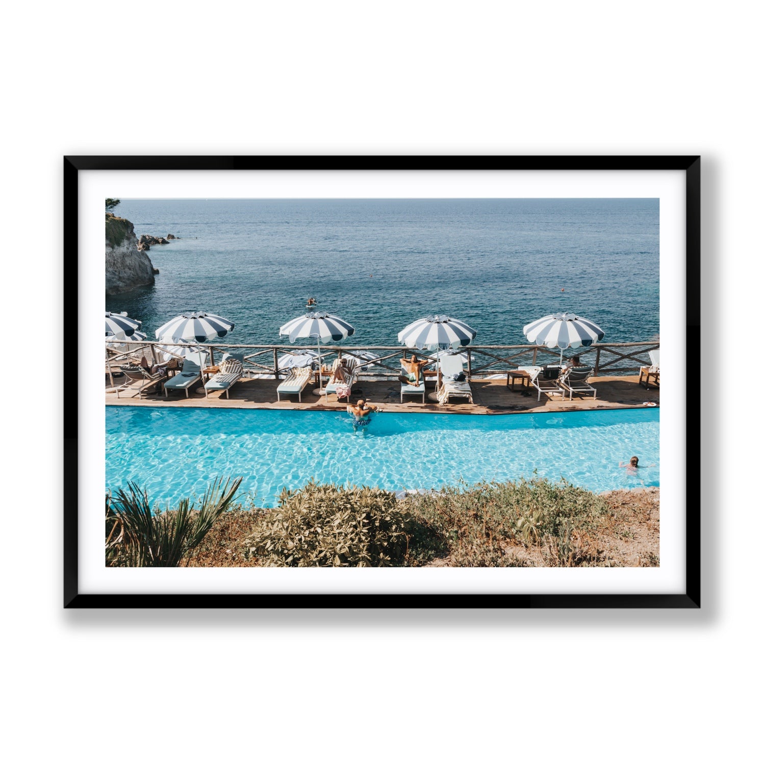 Hues Of Blues fine art print, Ischia, Italy, Gallery, Black Frame · Matboard, Fine Art Print